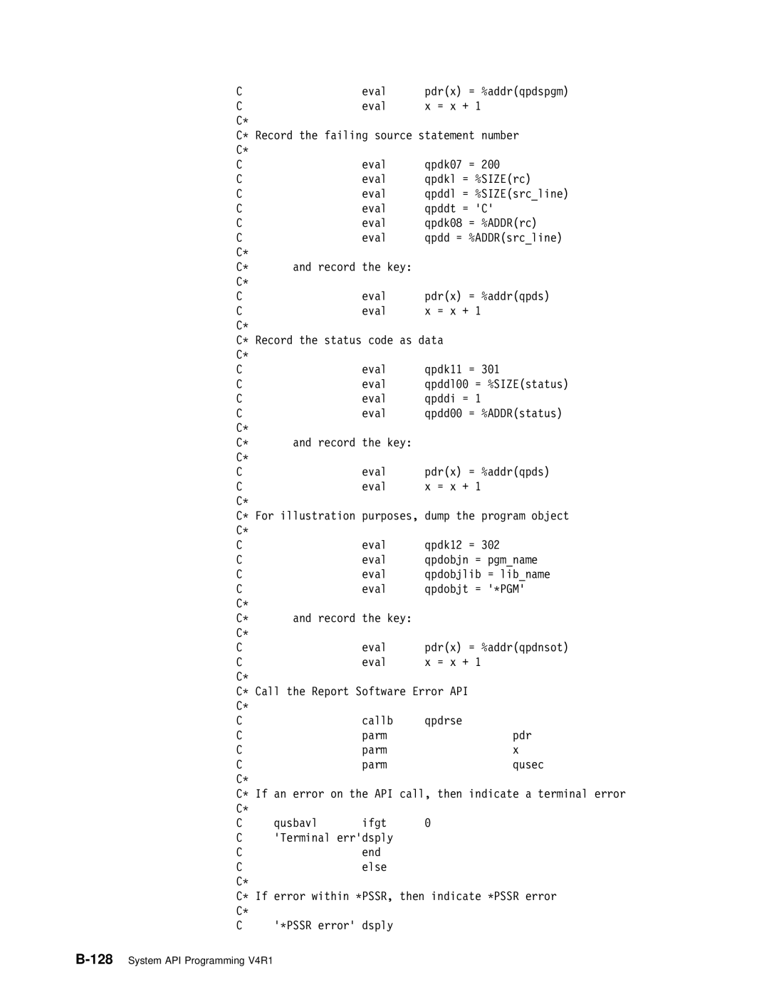 IBM Version 4 manual 128System API Programming V4R1 