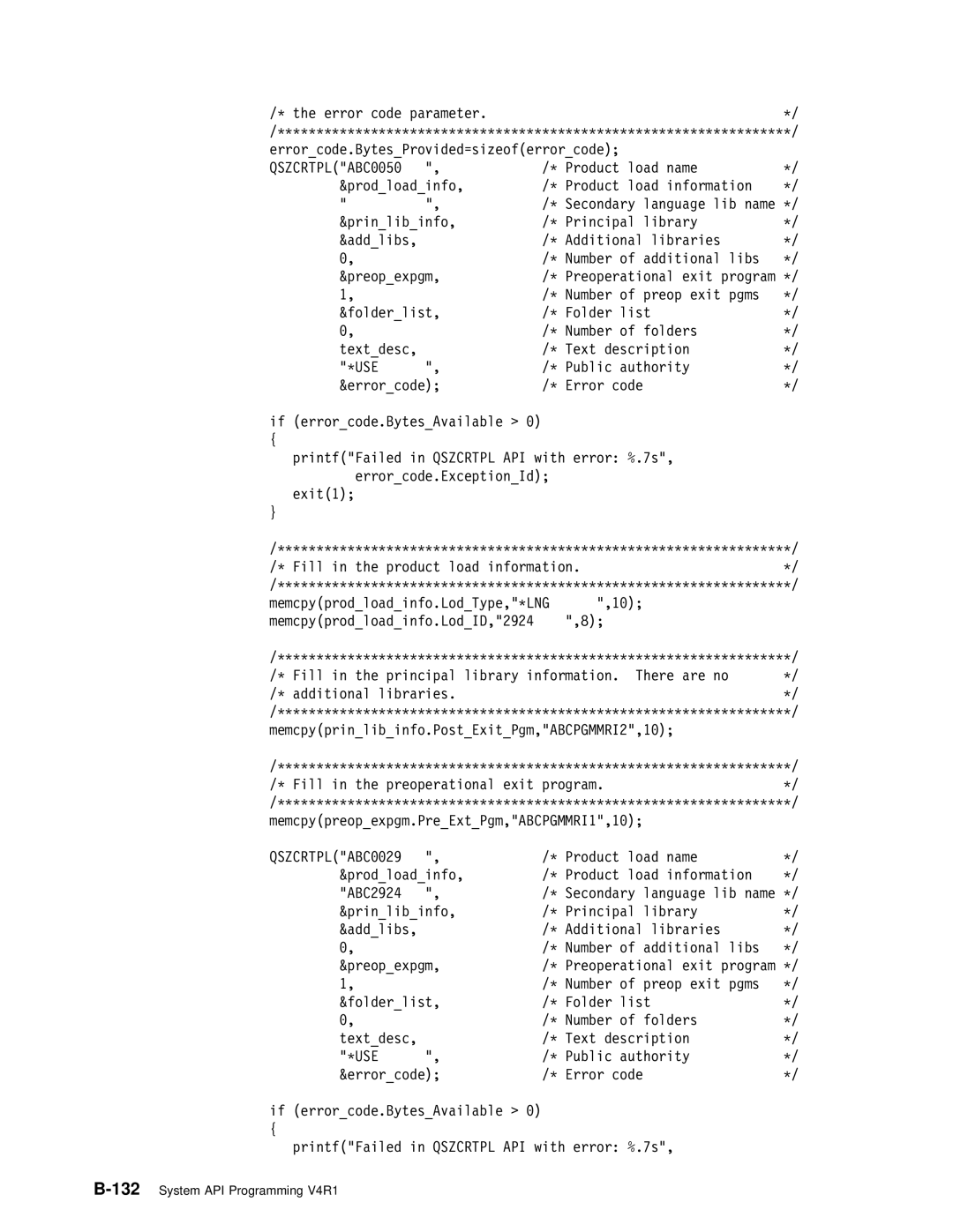 IBM Version 4 manual 132System API Programming V4R1 