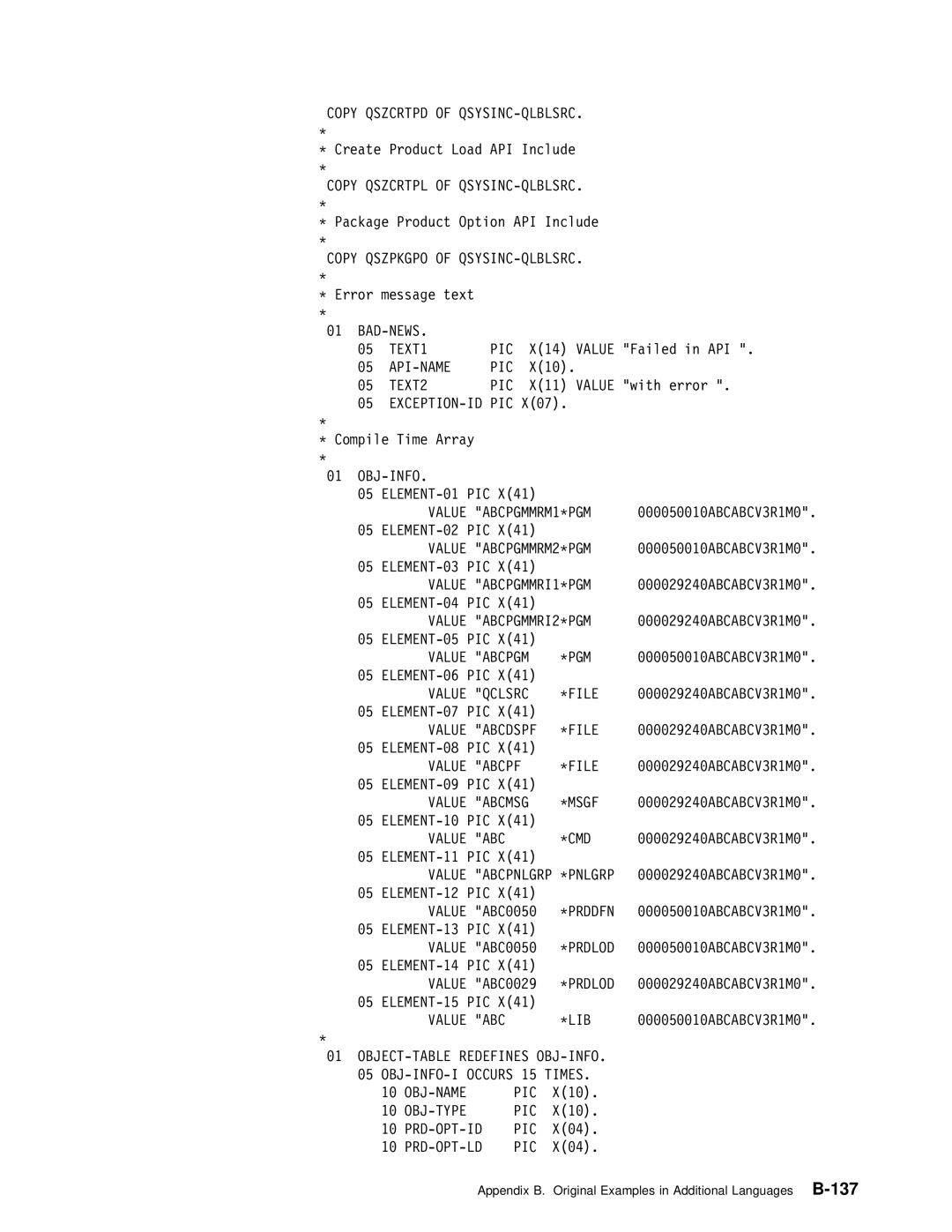 IBM Version 4 manual Copy Qszcrtpd of QSYSINC-QLBLSRC, Copy Qszcrtpl of QSYSINC-QLBLSRC, Copy Qszpkgpo of QSYSINC-QLBLSRC 