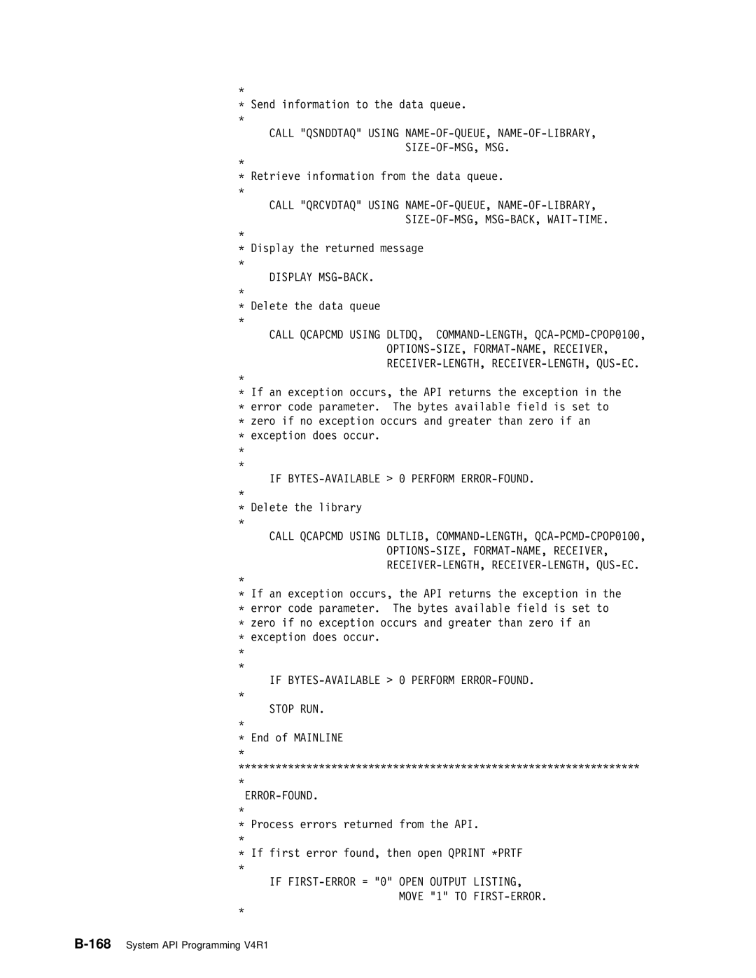 IBM Version 4 manual Display MSG-BACK, Error-Found, Move 1 to FIRST-ERROR 