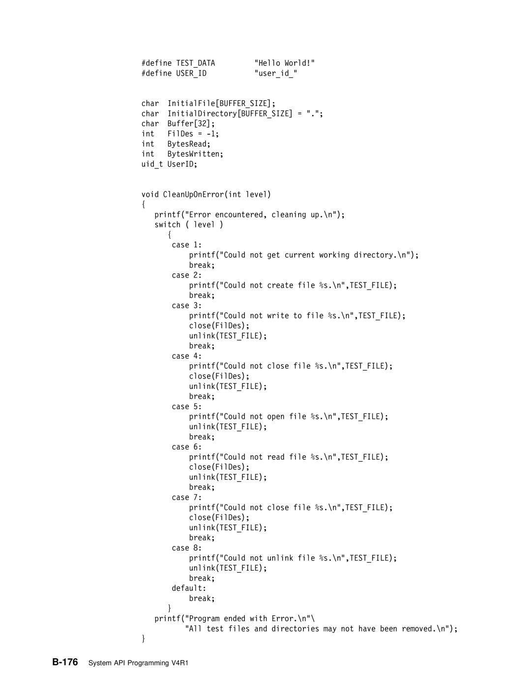 IBM Version 4 manual 176System API Programming V4R1 