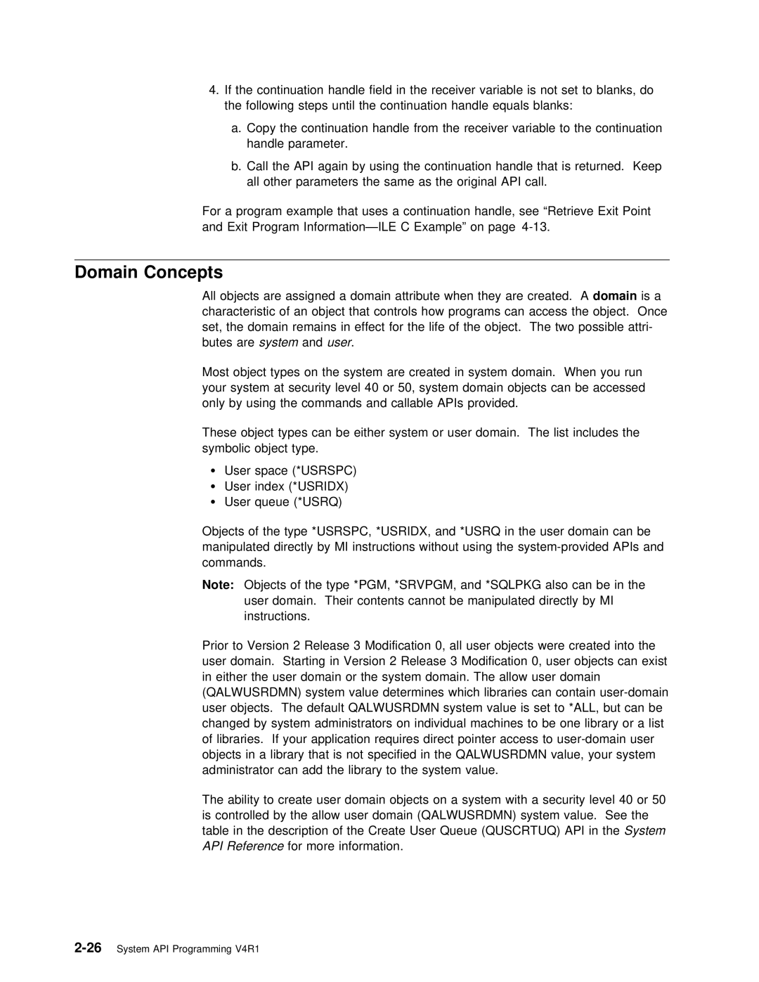 IBM Version 4 manual Domain Concepts, Api, More information 