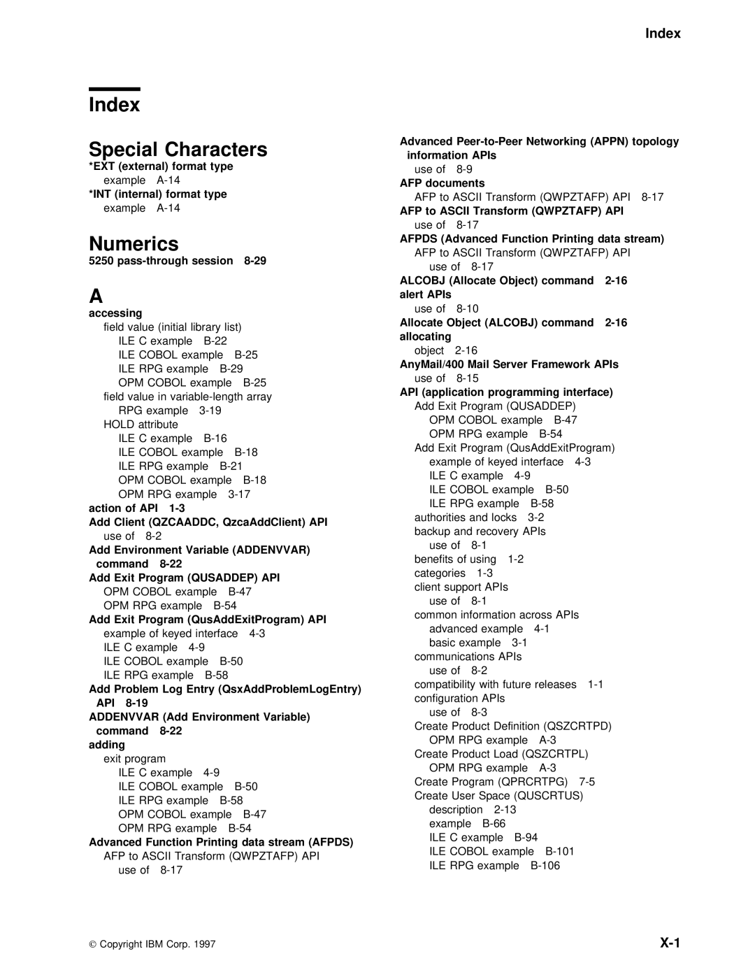 IBM Version 4 manual Numerics, Index 