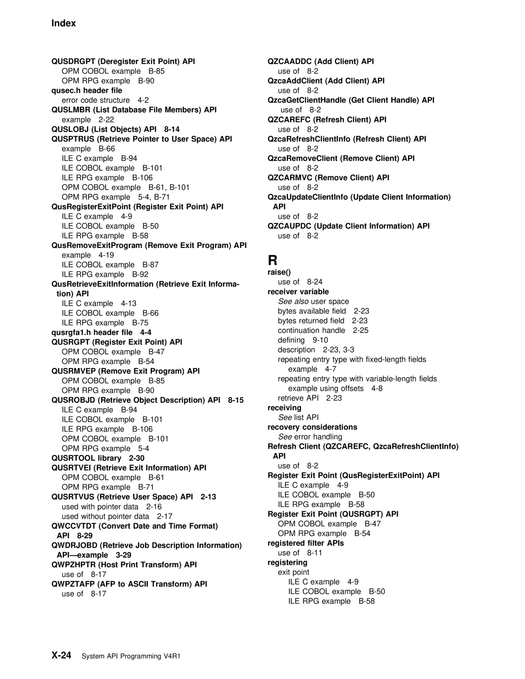 IBM Version 4 manual Qusdrgpt Deregister Exit Point API 