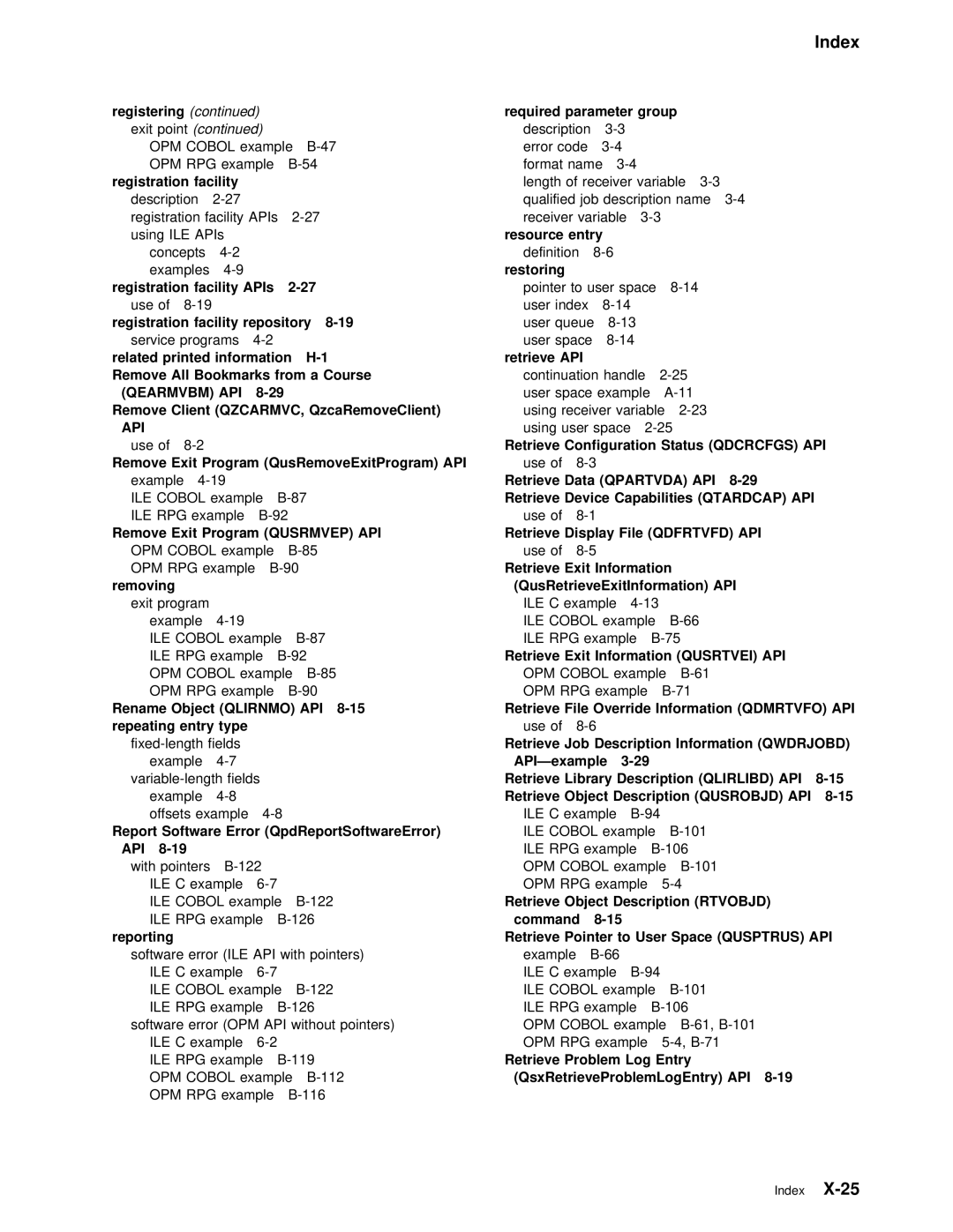 IBM Version 4 manual Qearmvbm API 