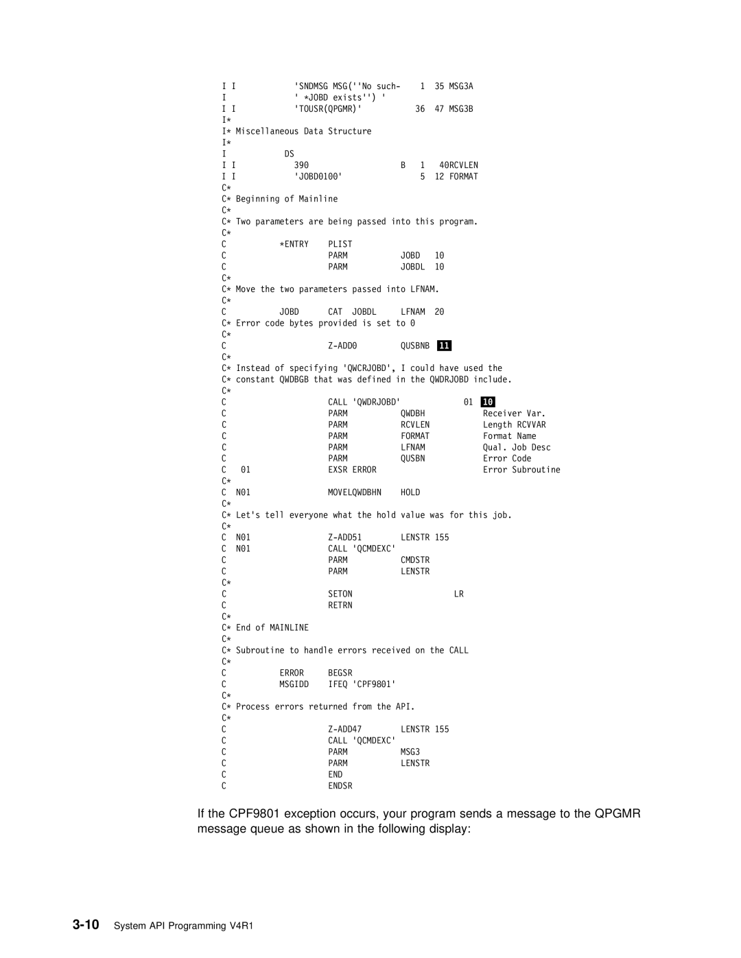 IBM Version 4 manual ITOUSRQPGMR36 47 MSG3B 