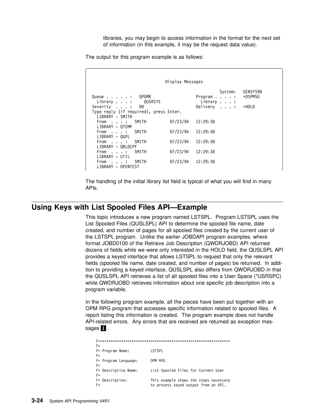 IBM Version 4 manual With List, Spooled, Jobdapi 