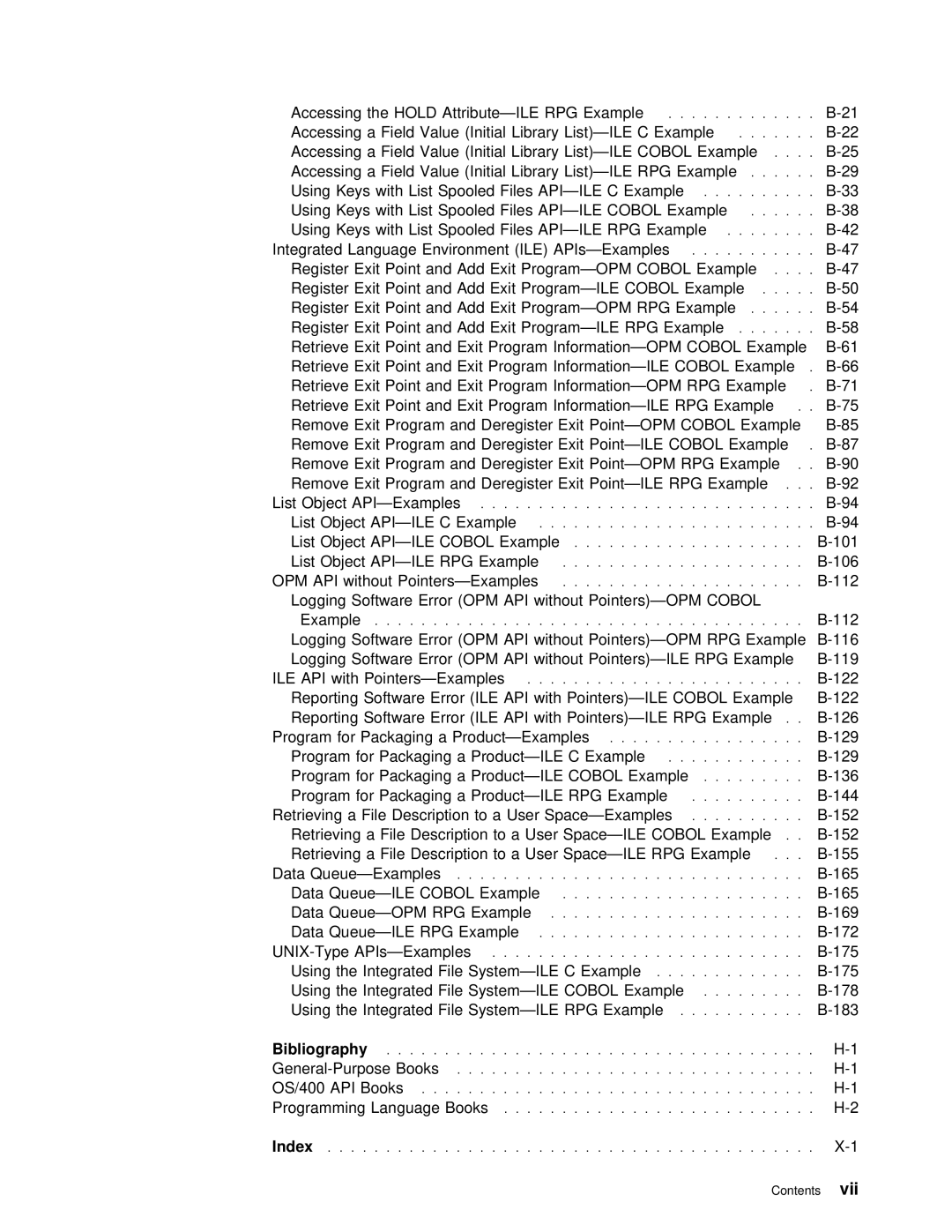 IBM Version 4 manual Vii, Opm Api, Index 