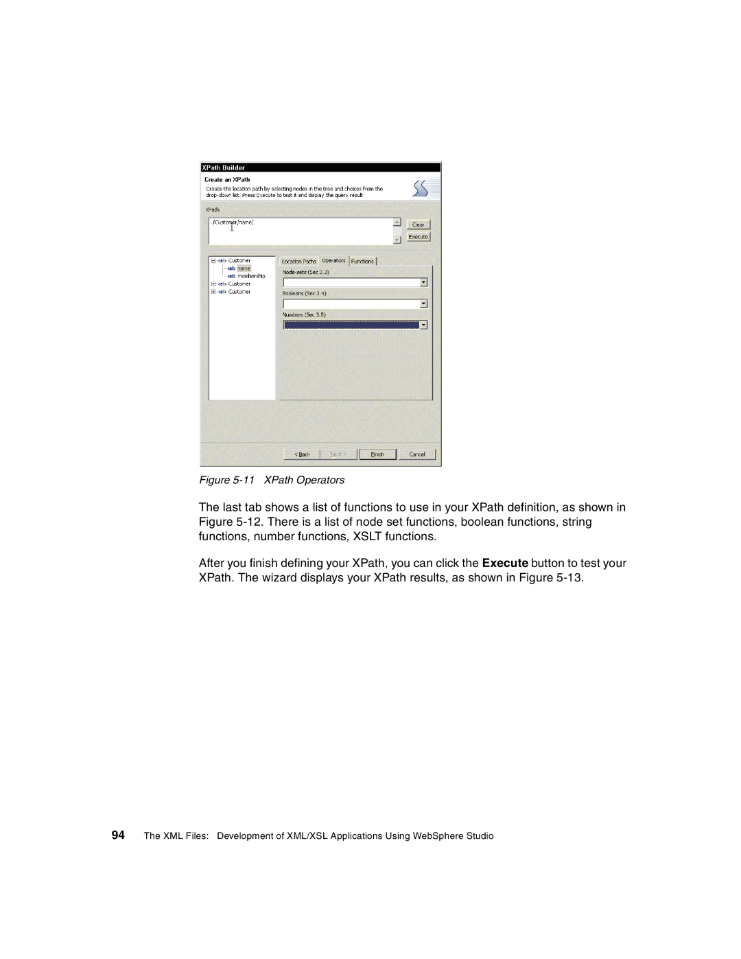 IBM Version 5 manual XPath Operators 