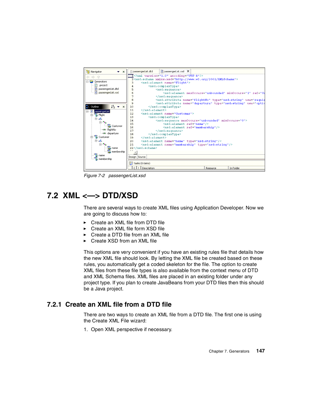 IBM Version 5 manual Xml Dtd/Xsd, Create an XML file from a DTD file 