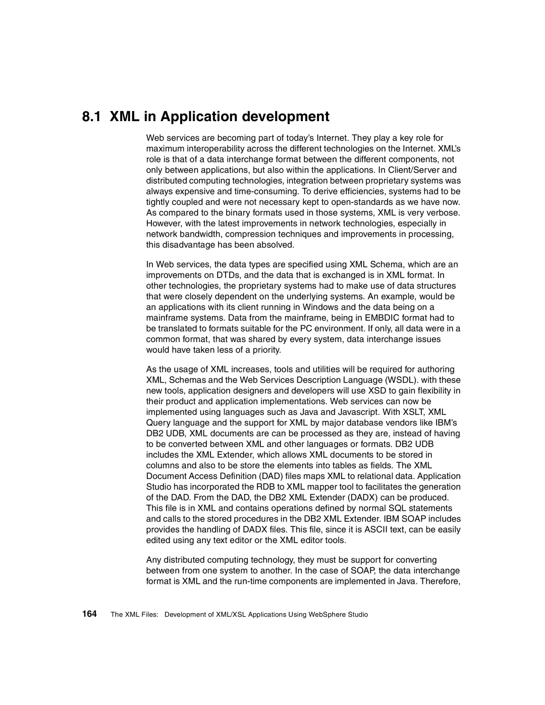 IBM Version 5 manual XML in Application development 