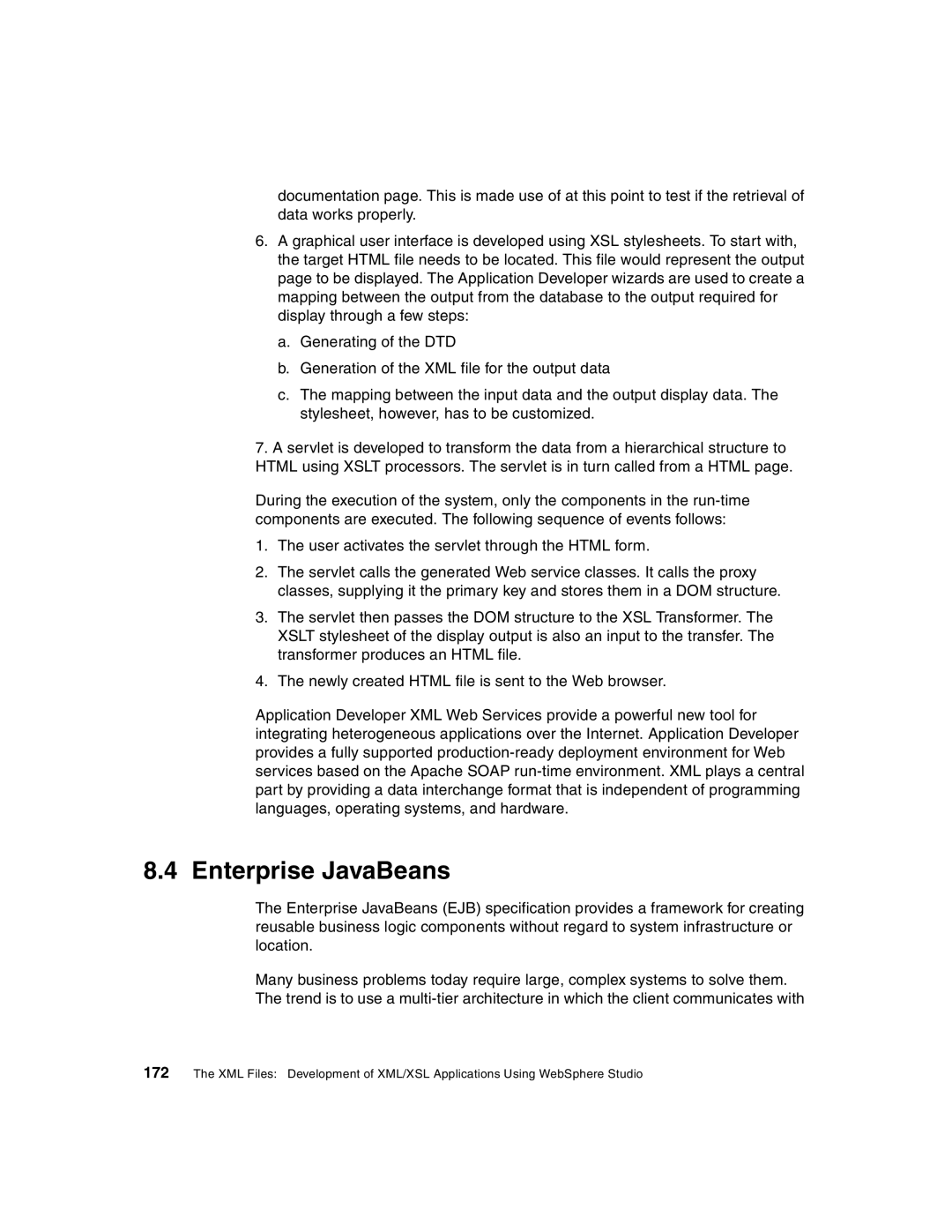 IBM Version 5 manual Enterprise JavaBeans 