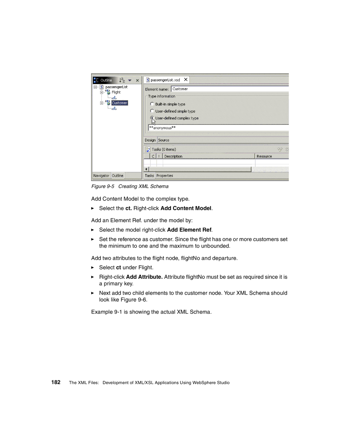 IBM Version 5 manual Creating XML Schema 