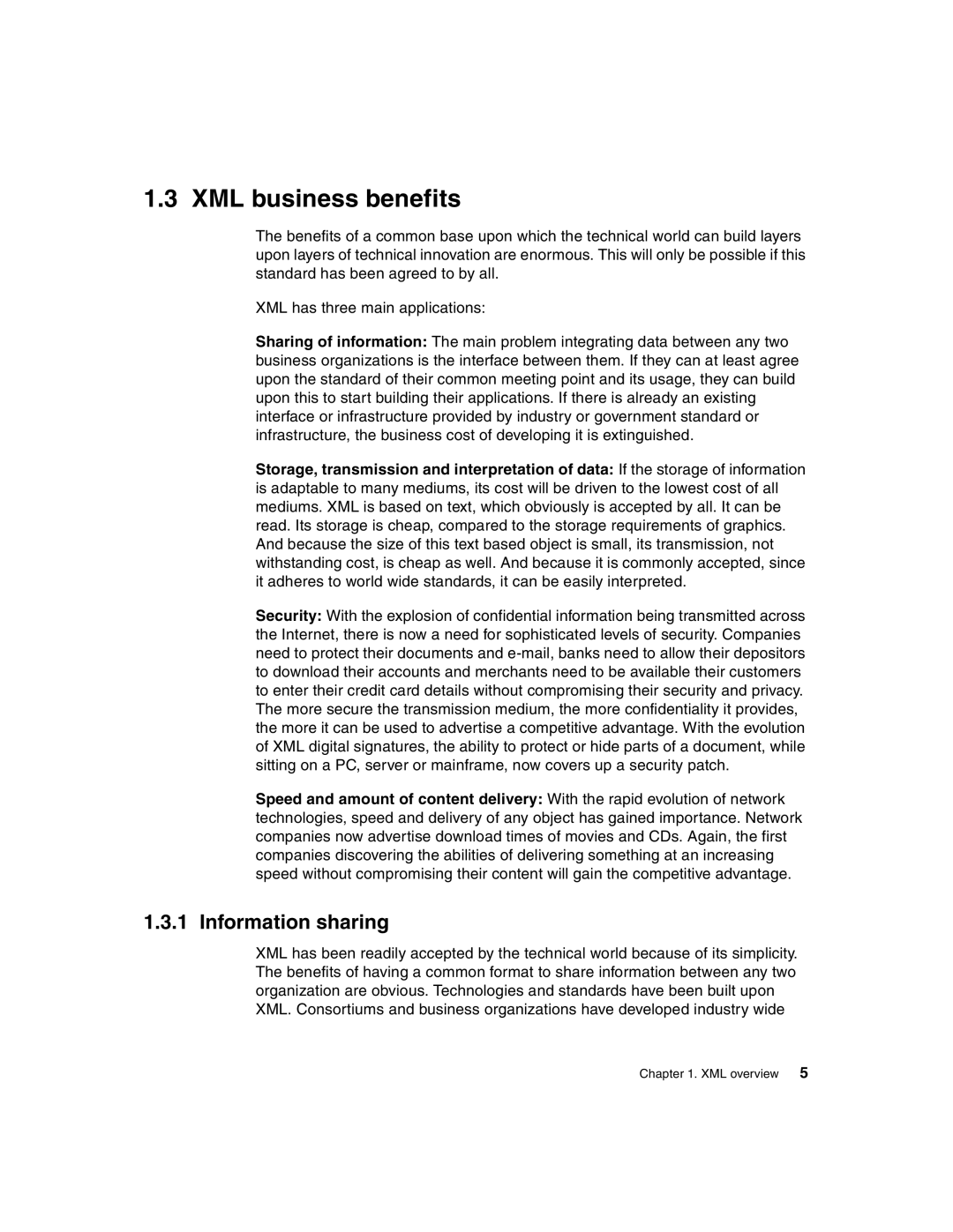 IBM Version 5 manual XML business benefits, Information sharing 