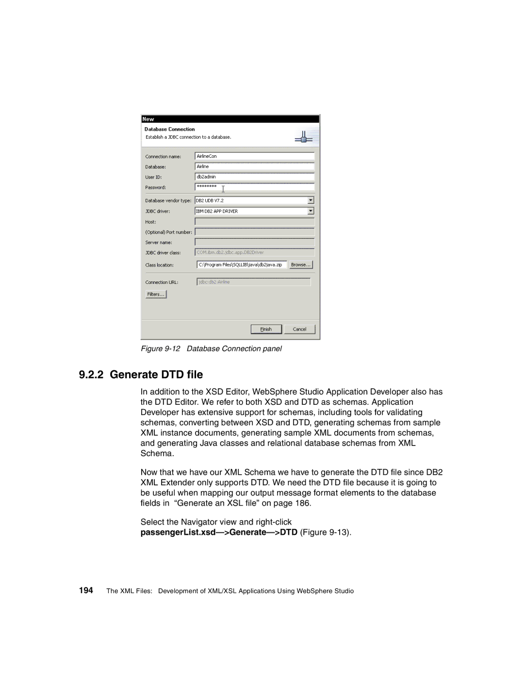 IBM Version 5 manual Generate DTD file, PassengerList.xsd-Generate-DTD Figure 