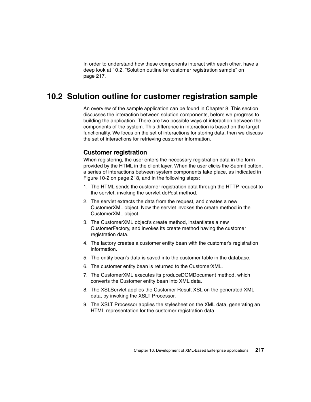 IBM Version 5 manual Solution outline for customer registration sample, Customer registration 