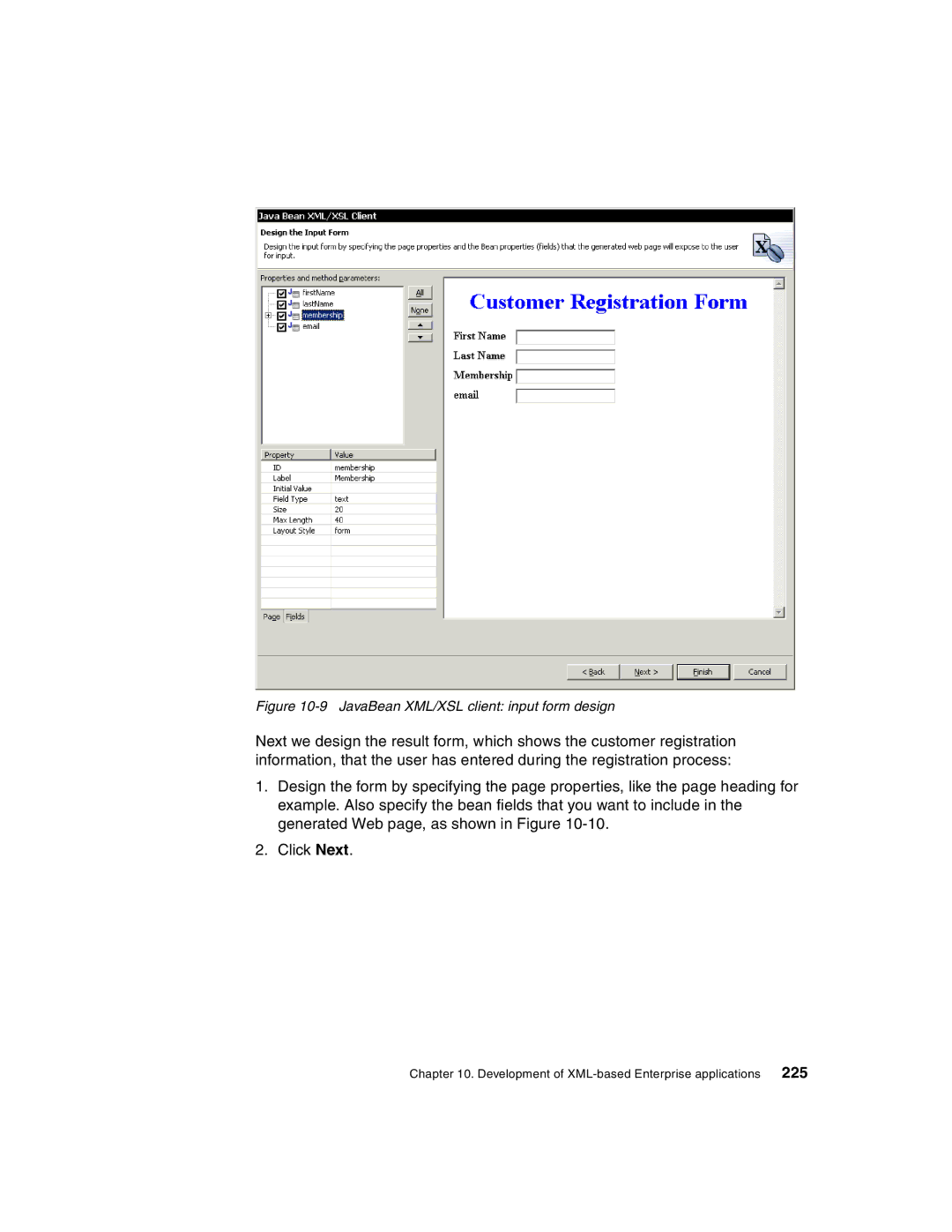 IBM Version 5 manual JavaBean XML/XSL client input form design 