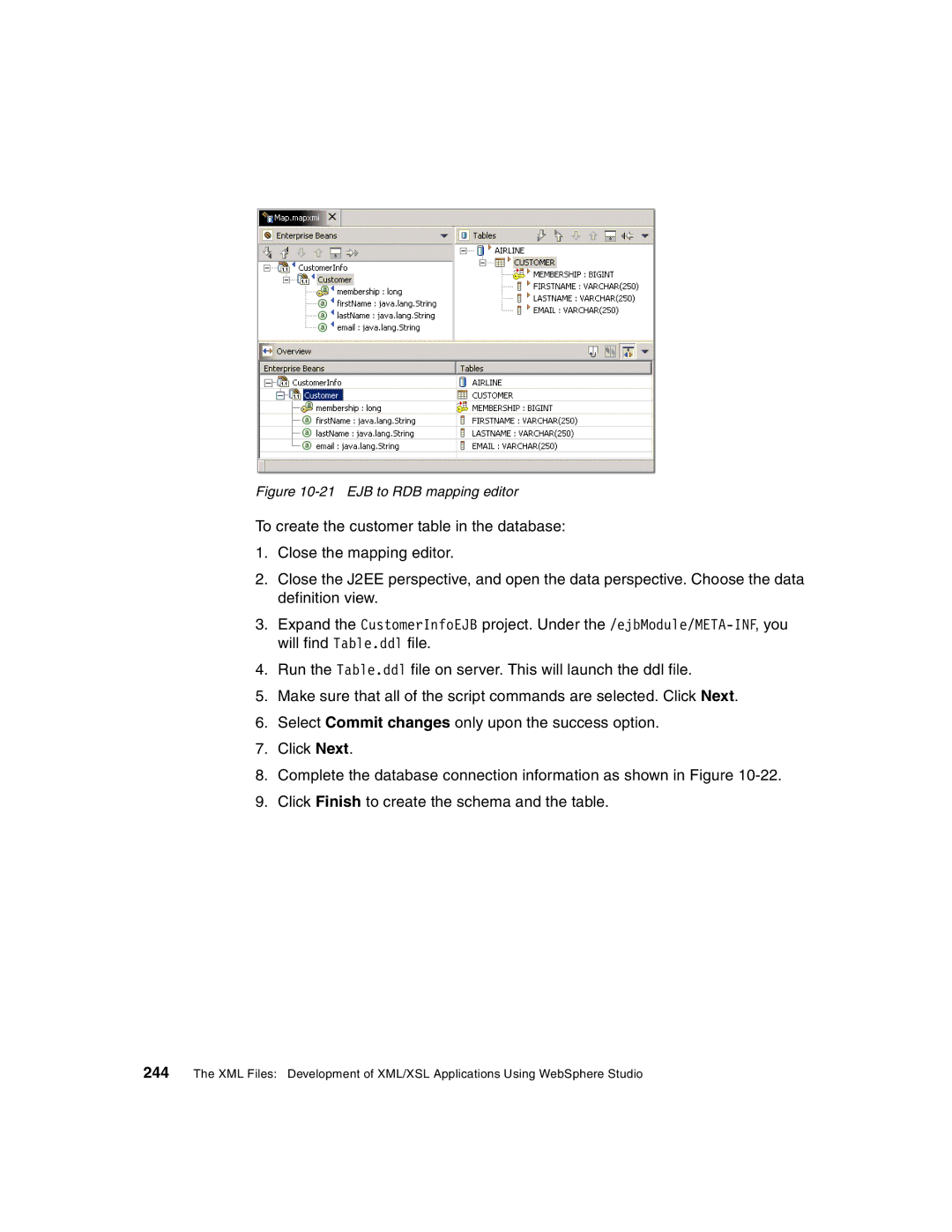 IBM Version 5 manual EJB to RDB mapping editor 