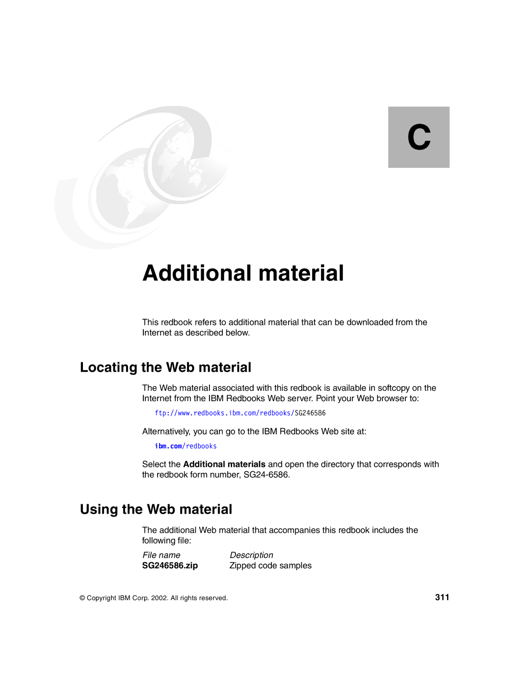 IBM Version 5 manual Locating the Web material, Using the Web material, 311 