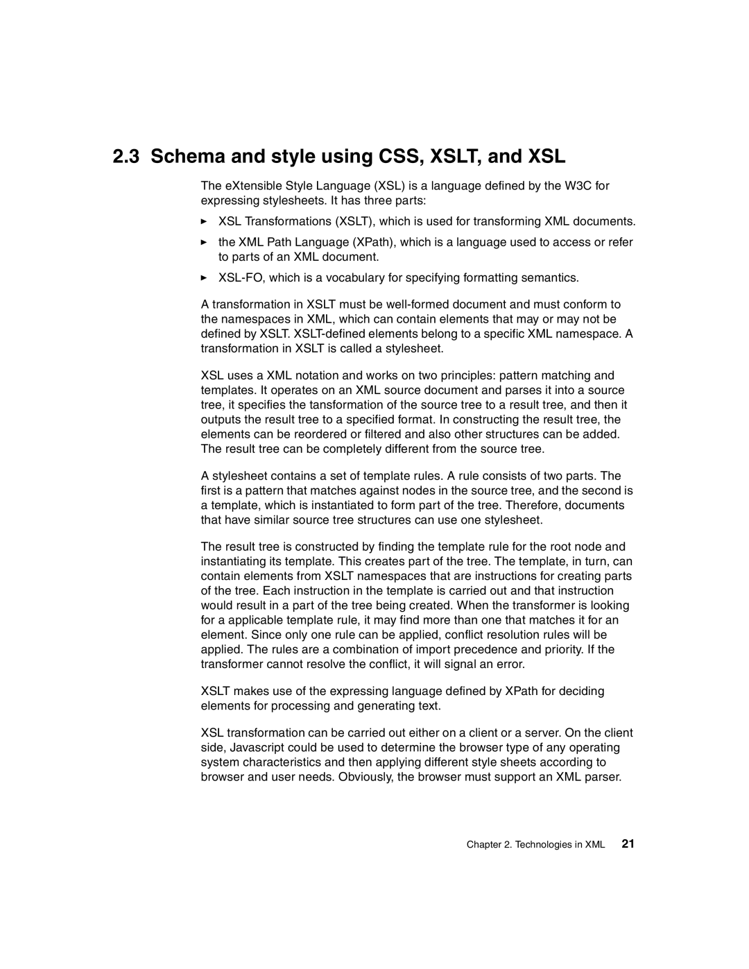 IBM Version 5 manual Schema and style using CSS, XSLT, and XSL 