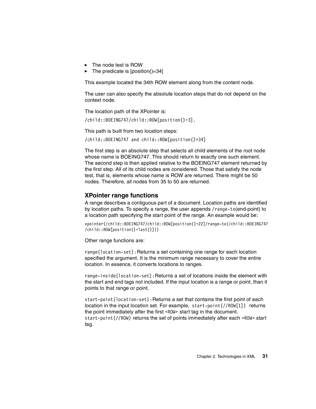 IBM Version 5 manual XPointer range functions 