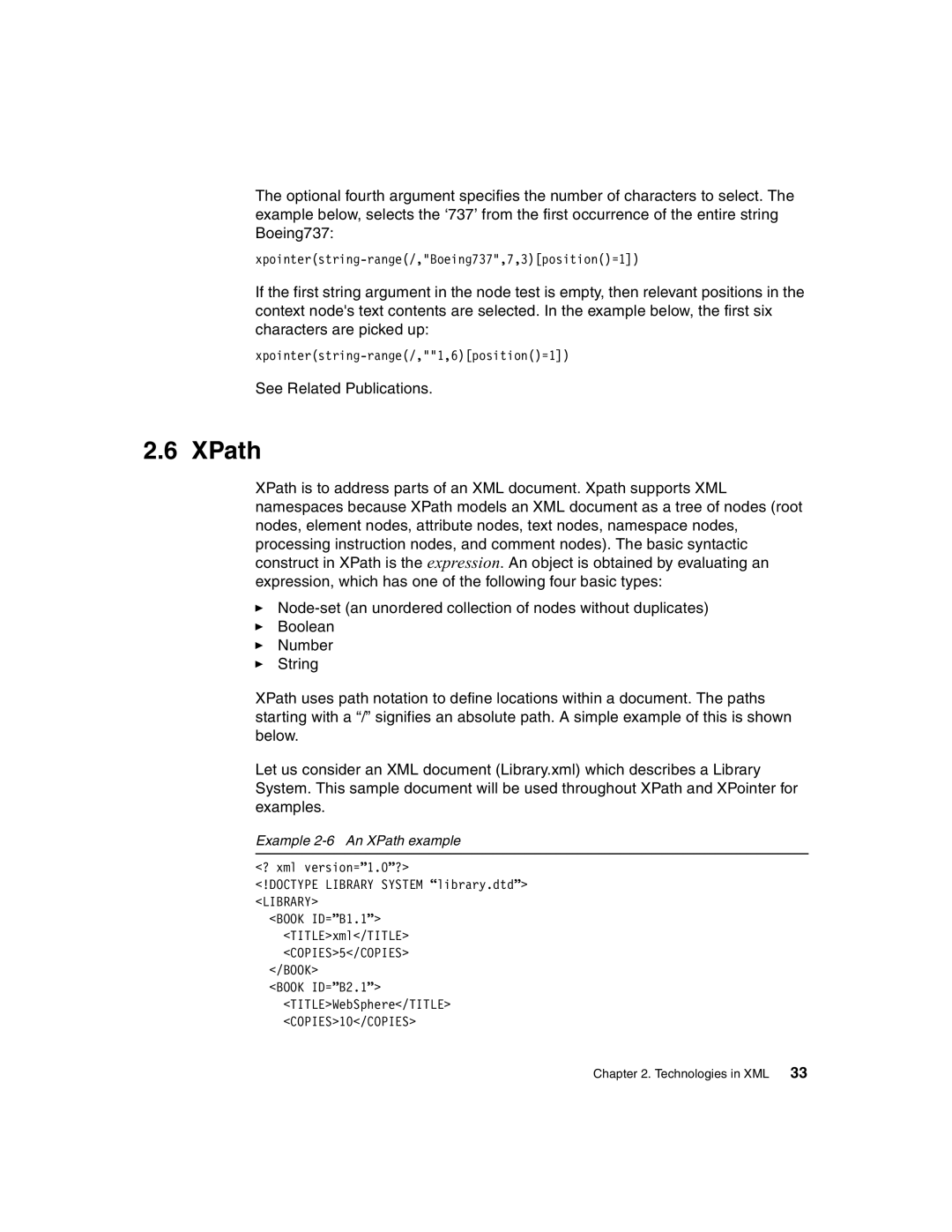 IBM Version 5 manual Example 2-6 An XPath example 