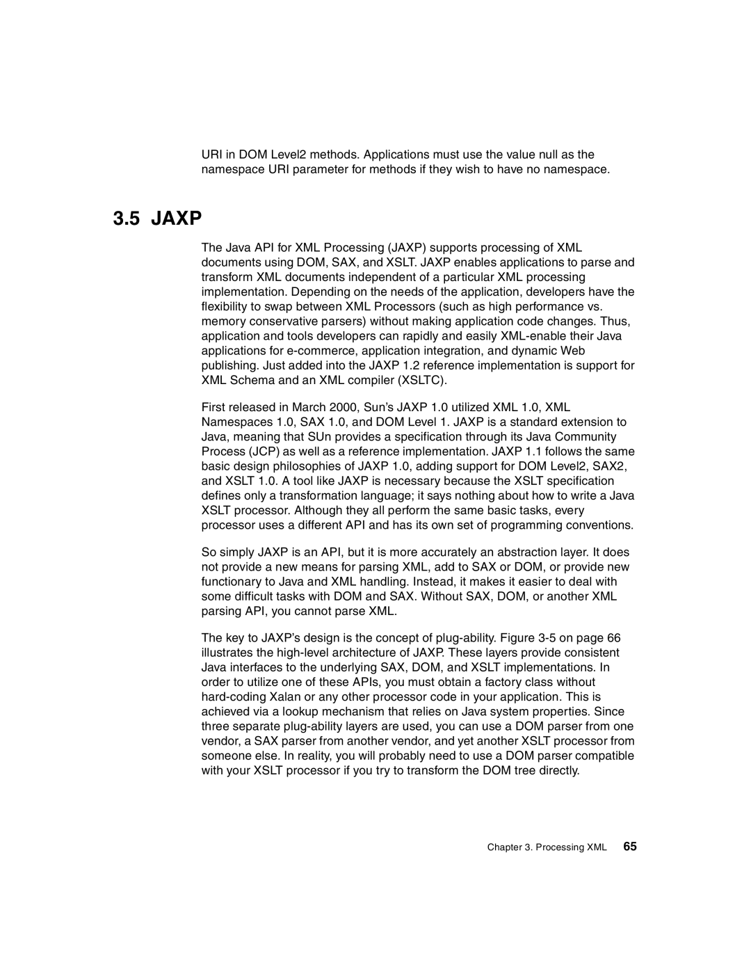 IBM Version 5 manual Jaxp 