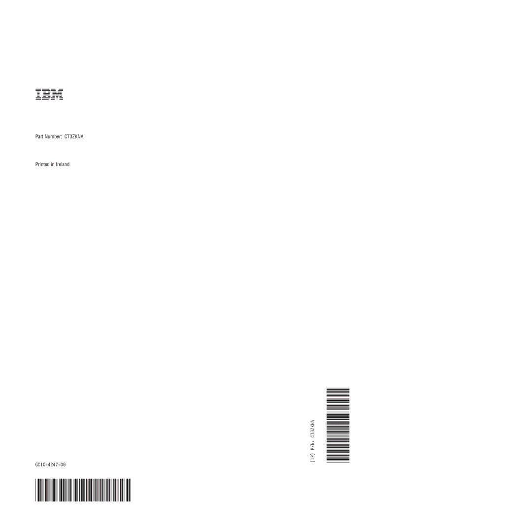 IBM VERSION 9 manual Part Number CT3ZKNA 