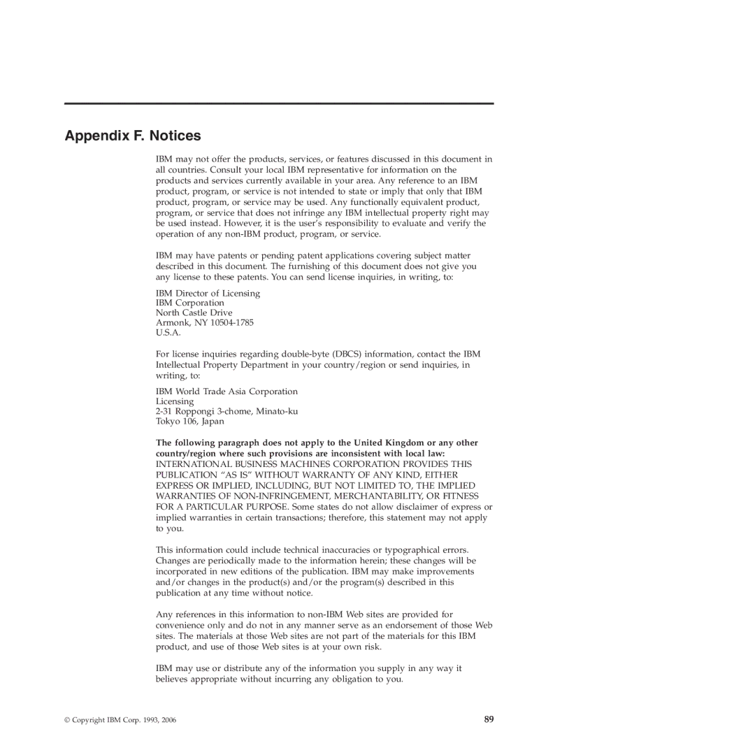 IBM VERSION 9 manual Appendix F. Notices 