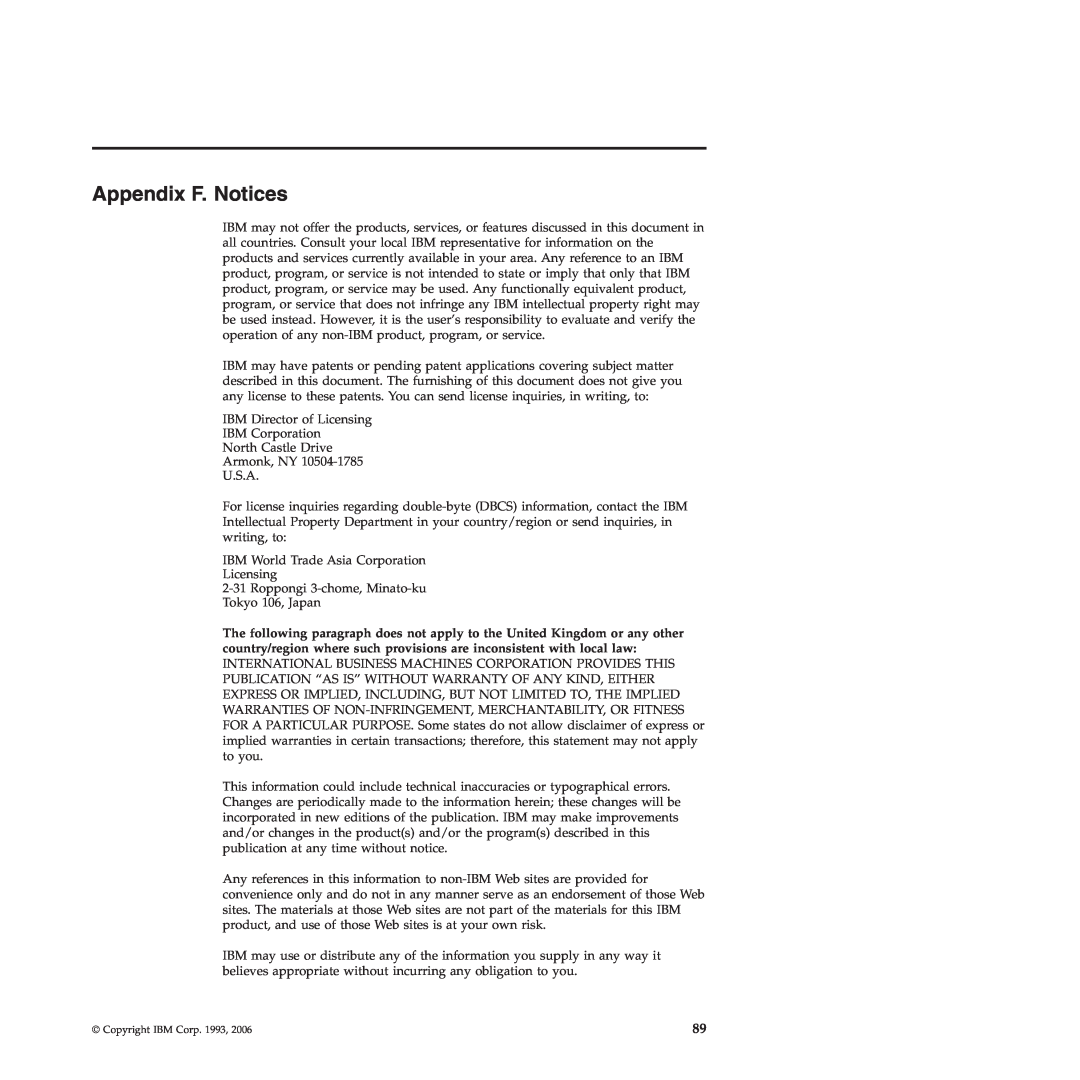 IBM VERSION 9 manual Appendix F. Notices 