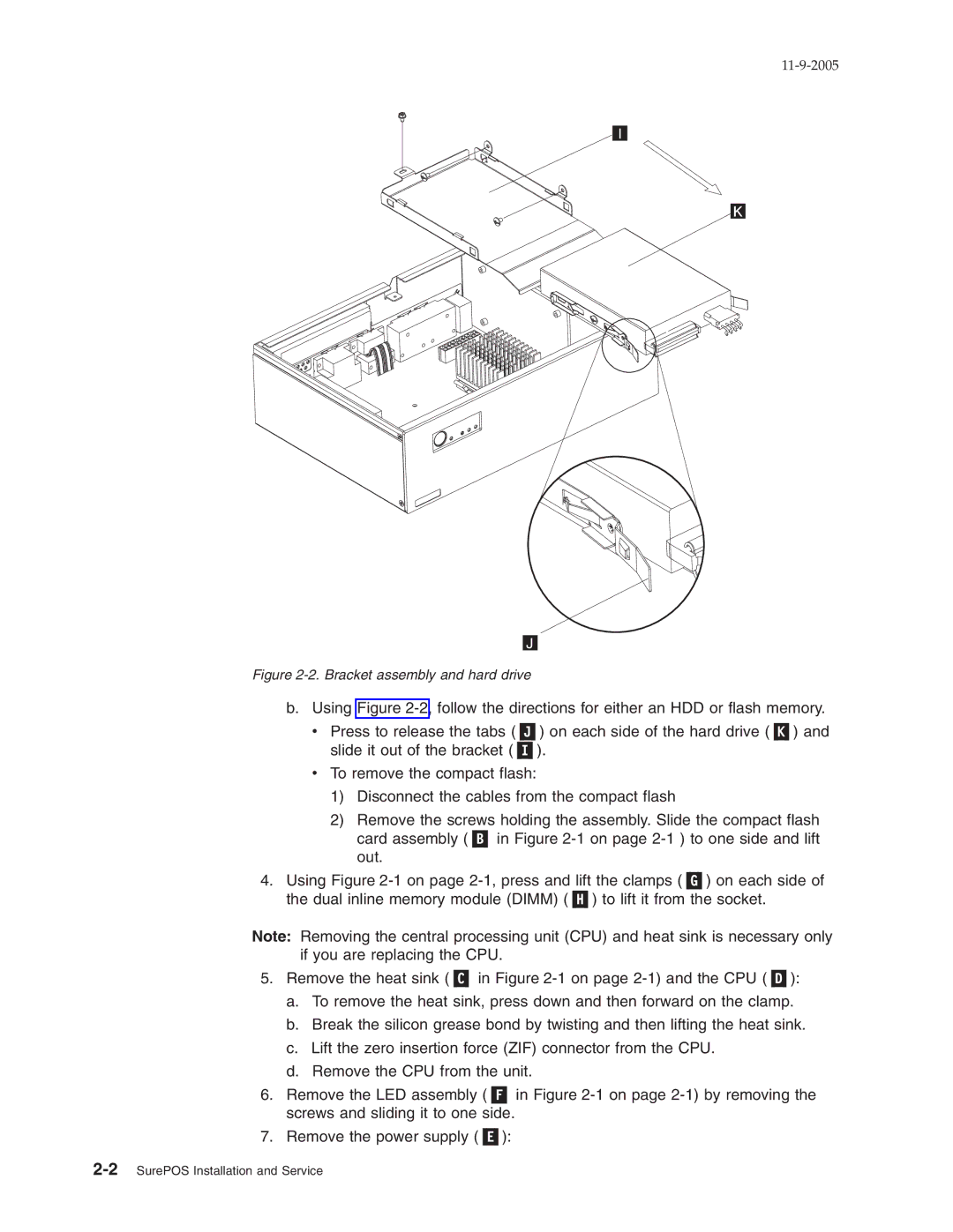 IBM W2H, 31x, 32x manual Bracket assembly and hard drive 