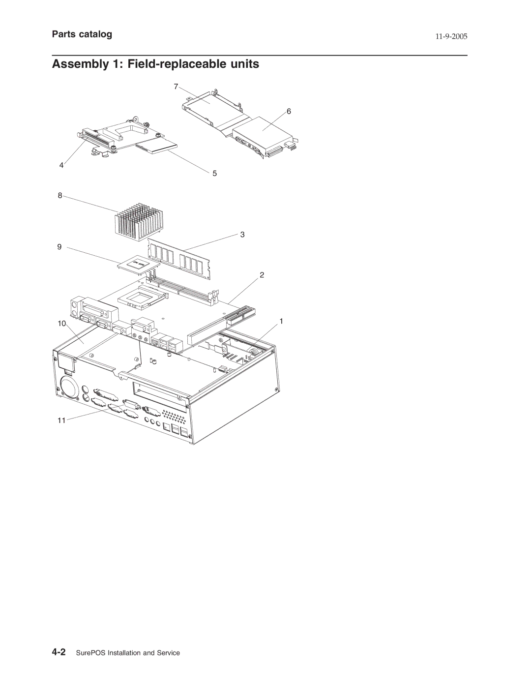 IBM W2H, 31x, 32x manual Assembly 1 Field-replaceable units 