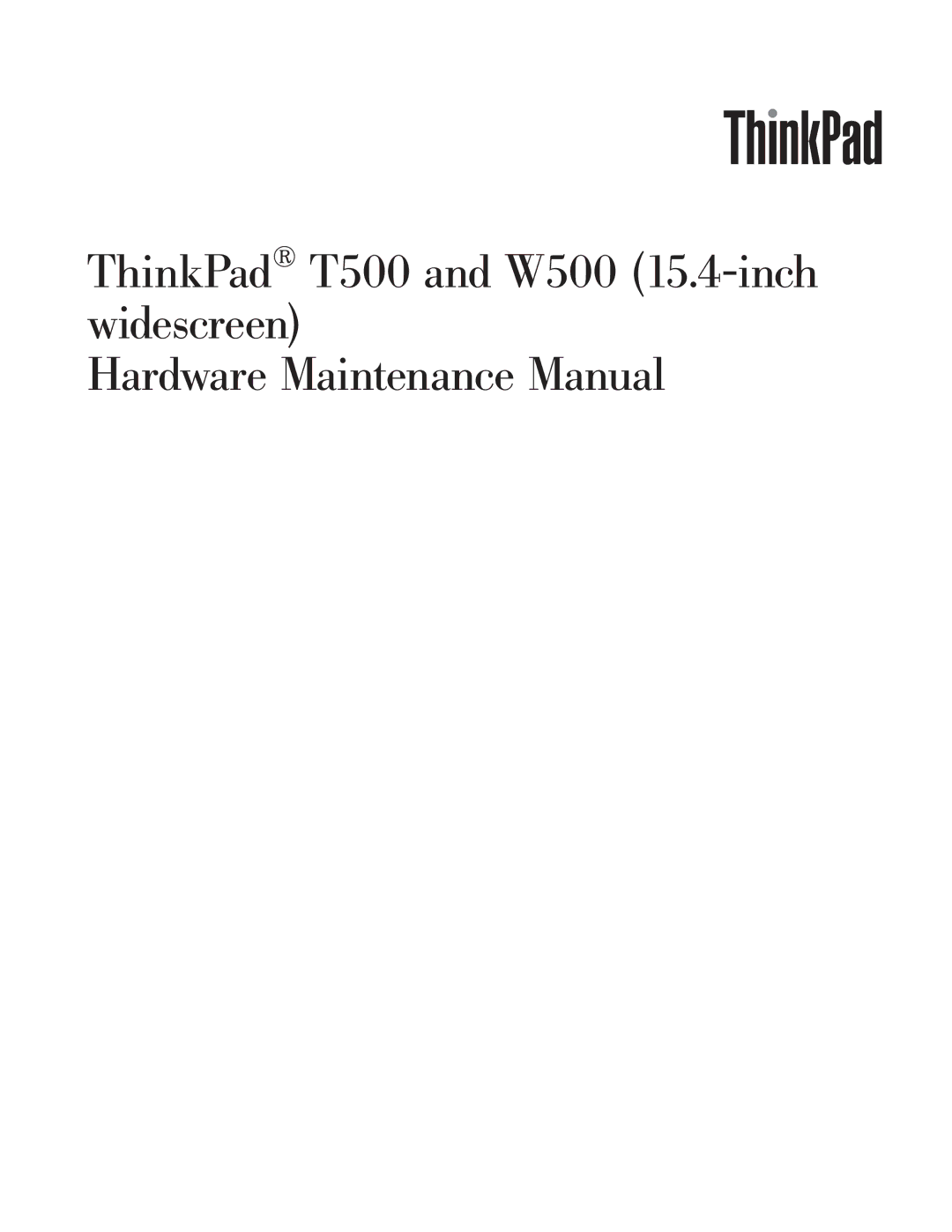 IBM T500, W500 manual 