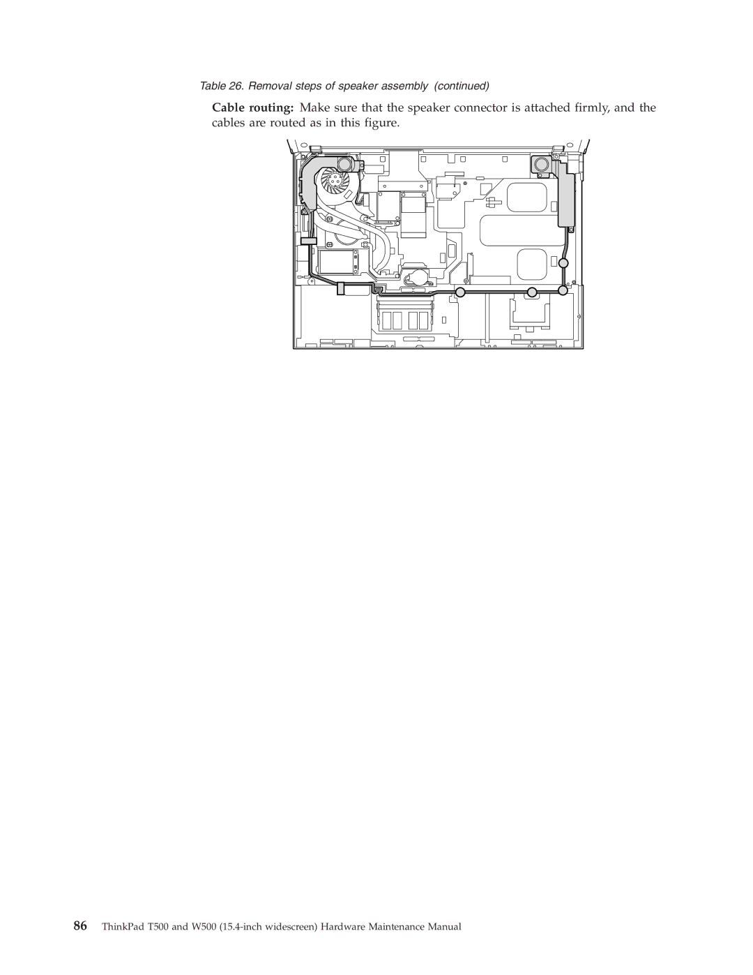 IBM W500, T500 manual Removal steps of speaker assembly 
