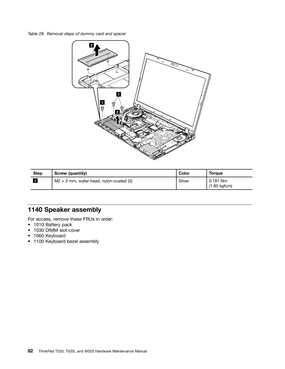 IBM W520, T520I manual Speaker assembly 