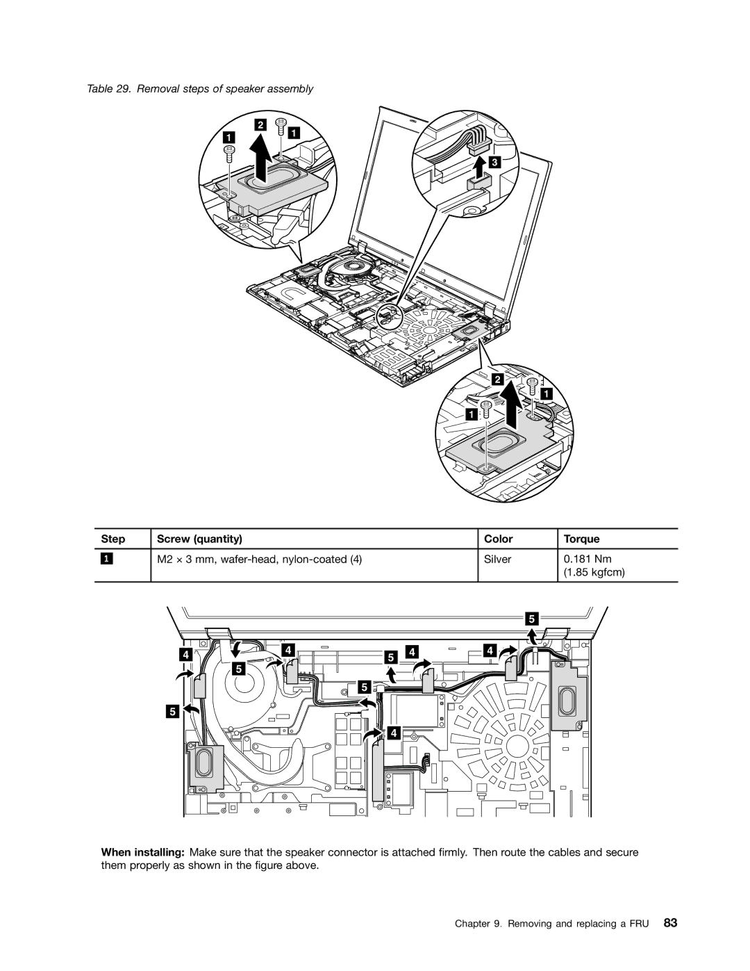 IBM T520I, W520 manual Removal steps of speaker assembly 