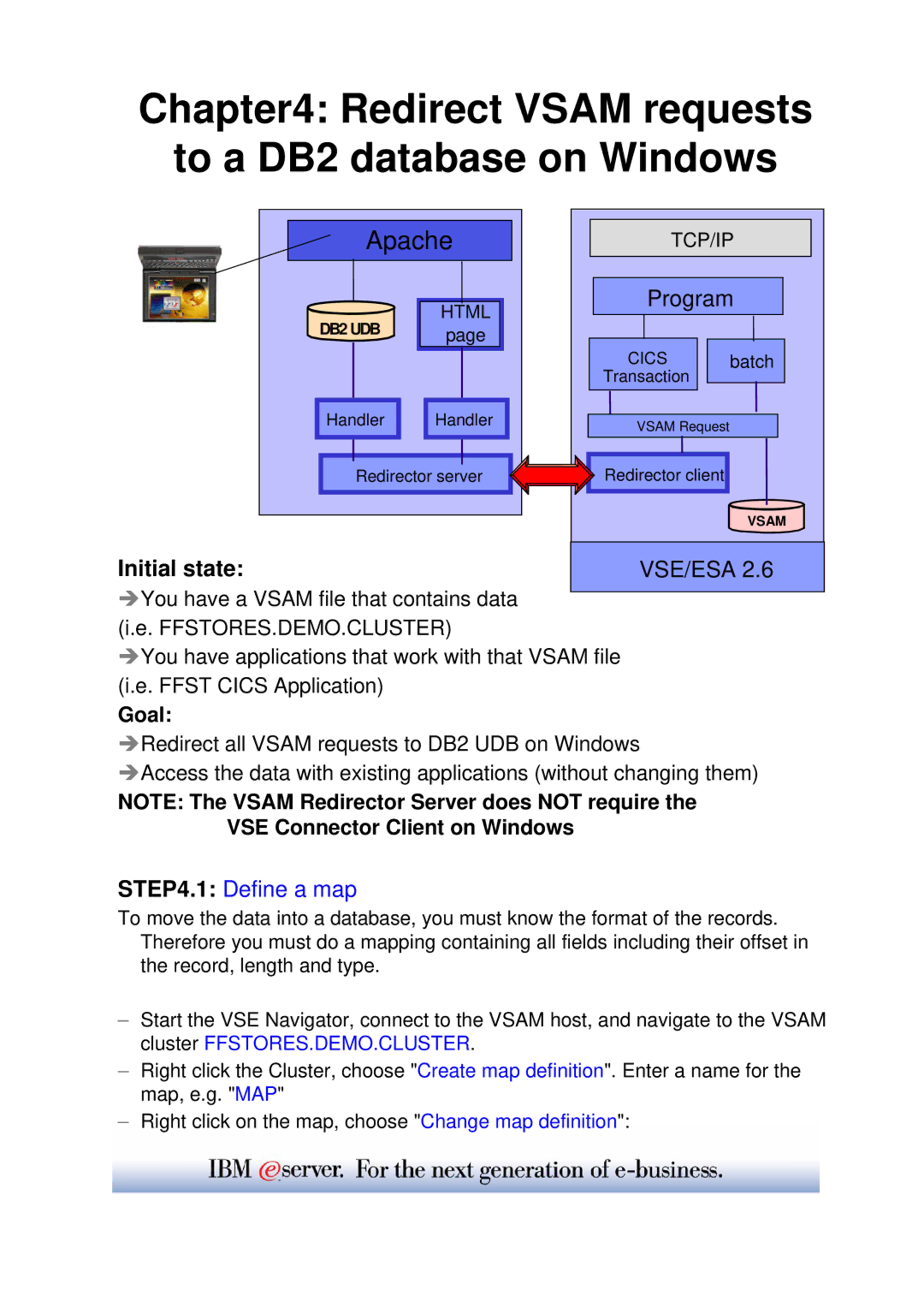 IBM WAVV 2004 manual Redirect Vsam requests To a DB2 database on Windows, Goal 