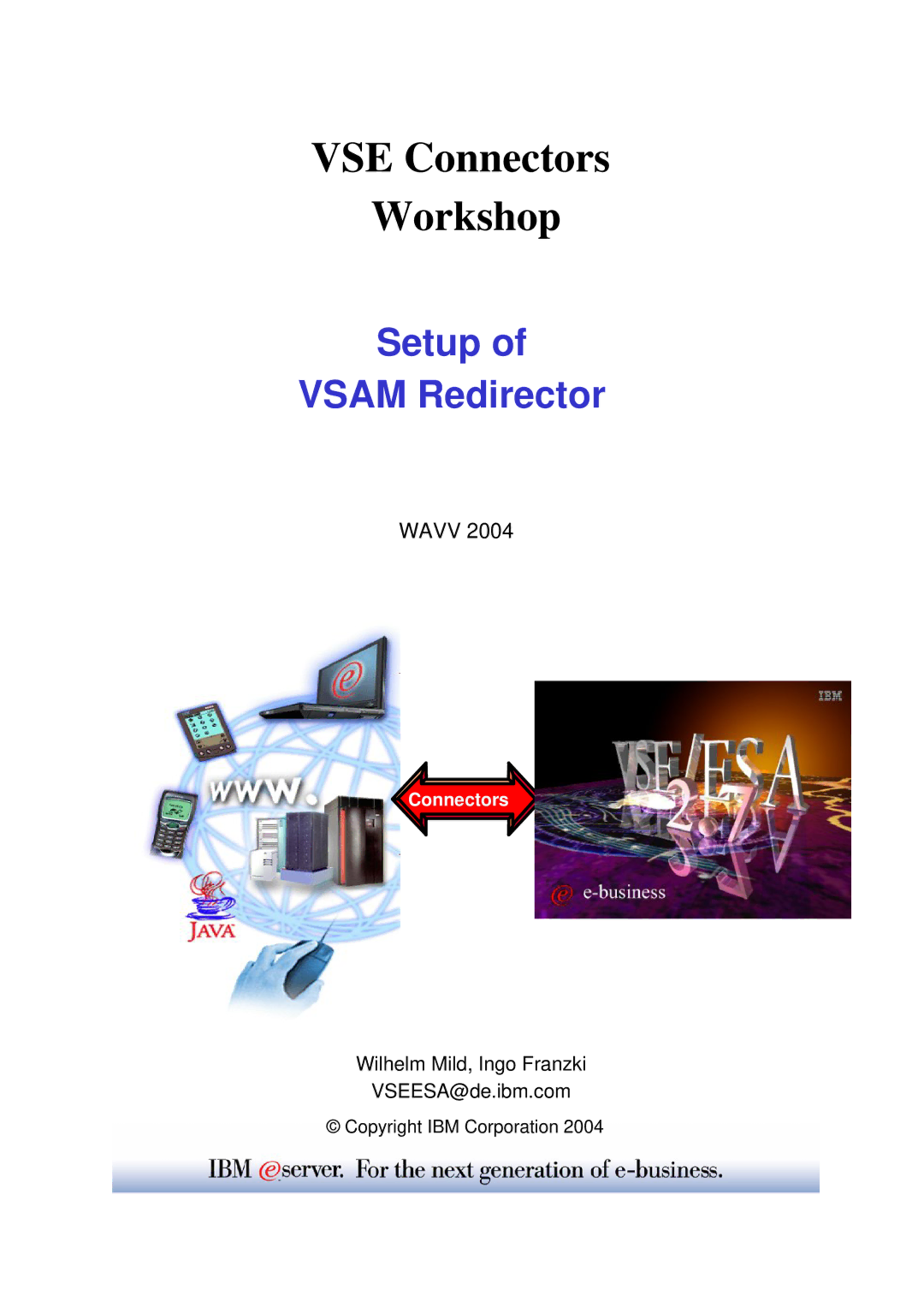 IBM WAVV 2004 manual VSE Connectors Workshop 