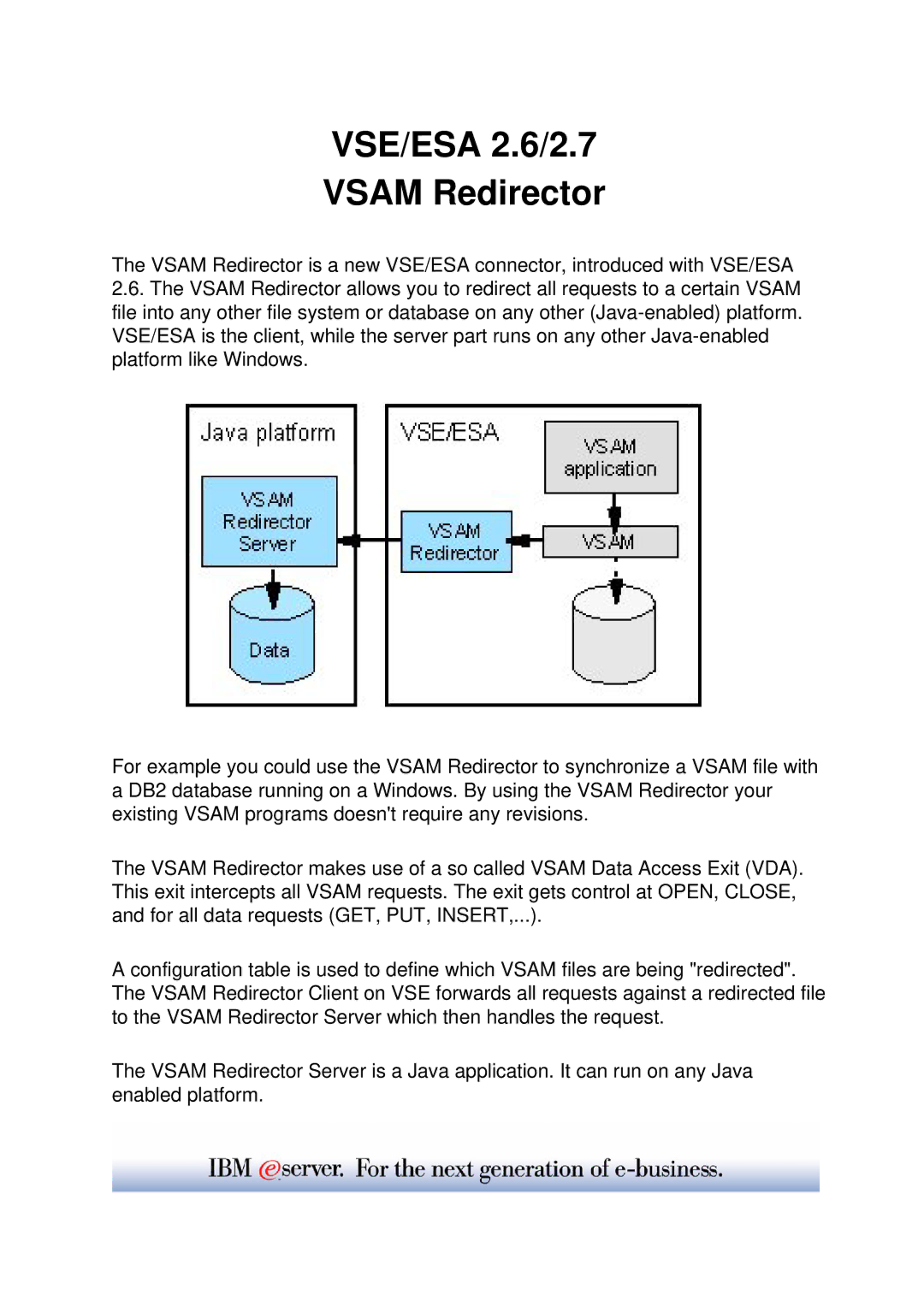 IBM WAVV 2004 manual VSE/ESA 2.6/2.7 Vsam Redirector 