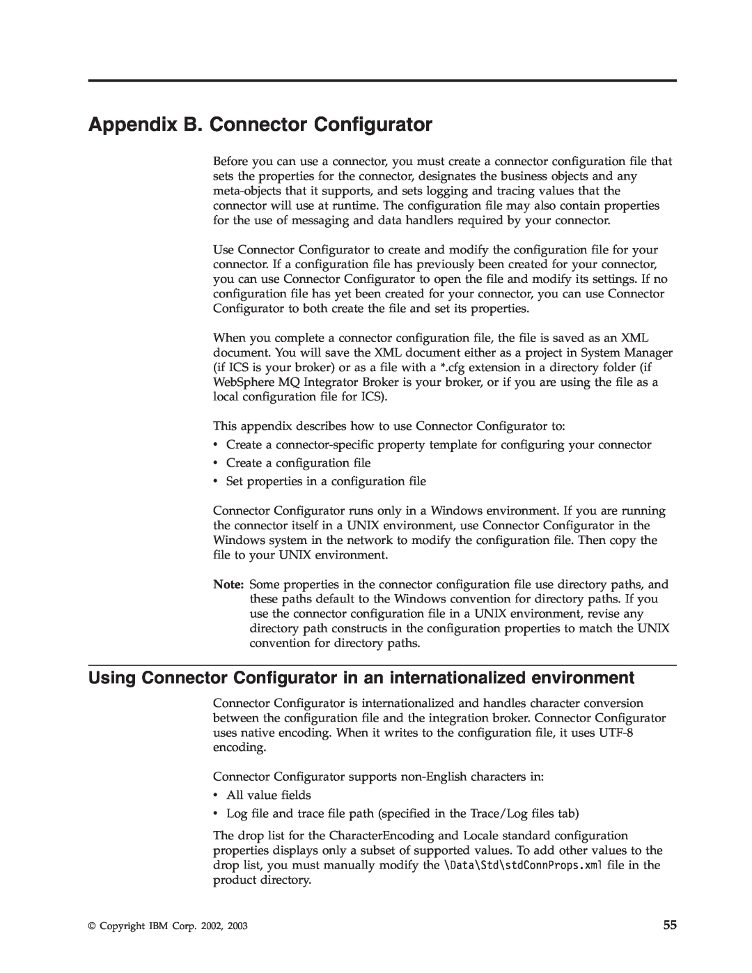 IBM WebSphere Business Integration Adapter manual Appendix B. Connector Configurator 