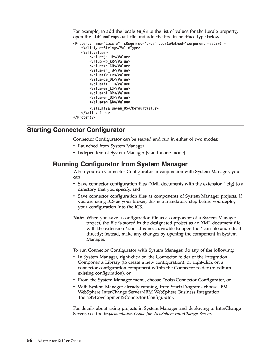 IBM WebSphere Business Integration Adapter manual Starting Connector Configurator, Running Configurator from System Manager 