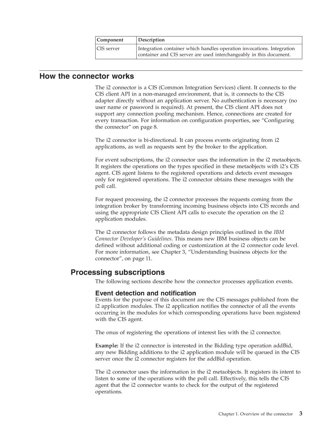 IBM WebSphere Business Integration Adapter manual How the connector works, Processing subscriptions 