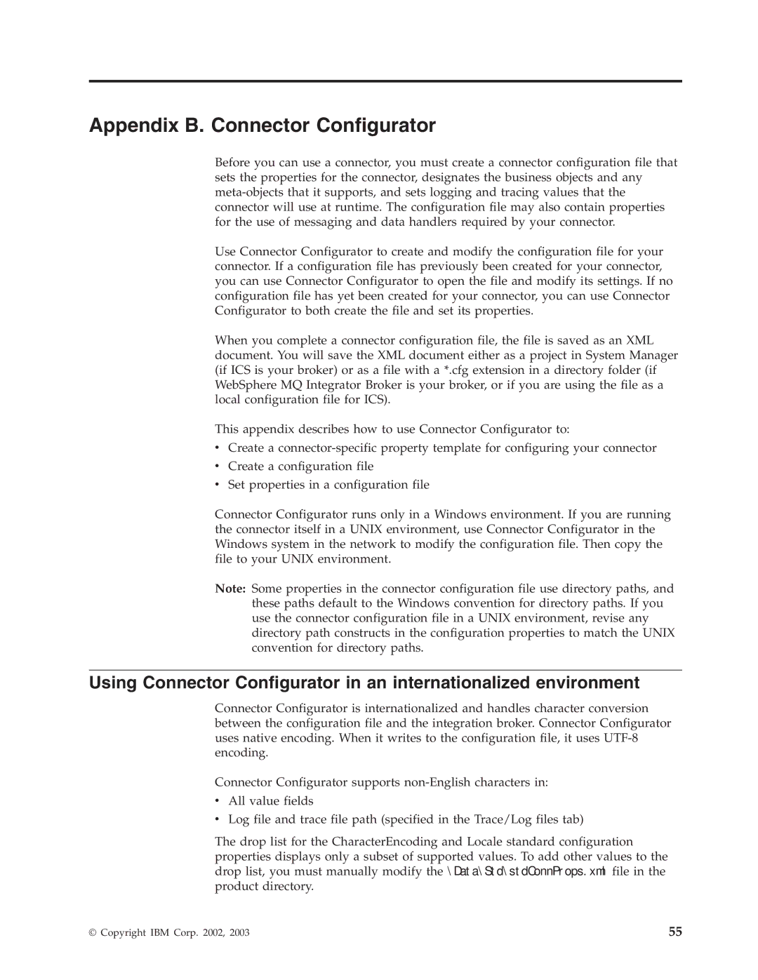 IBM WebSphere Business Integration Adapter manual Appendix B. Connector Configurator 