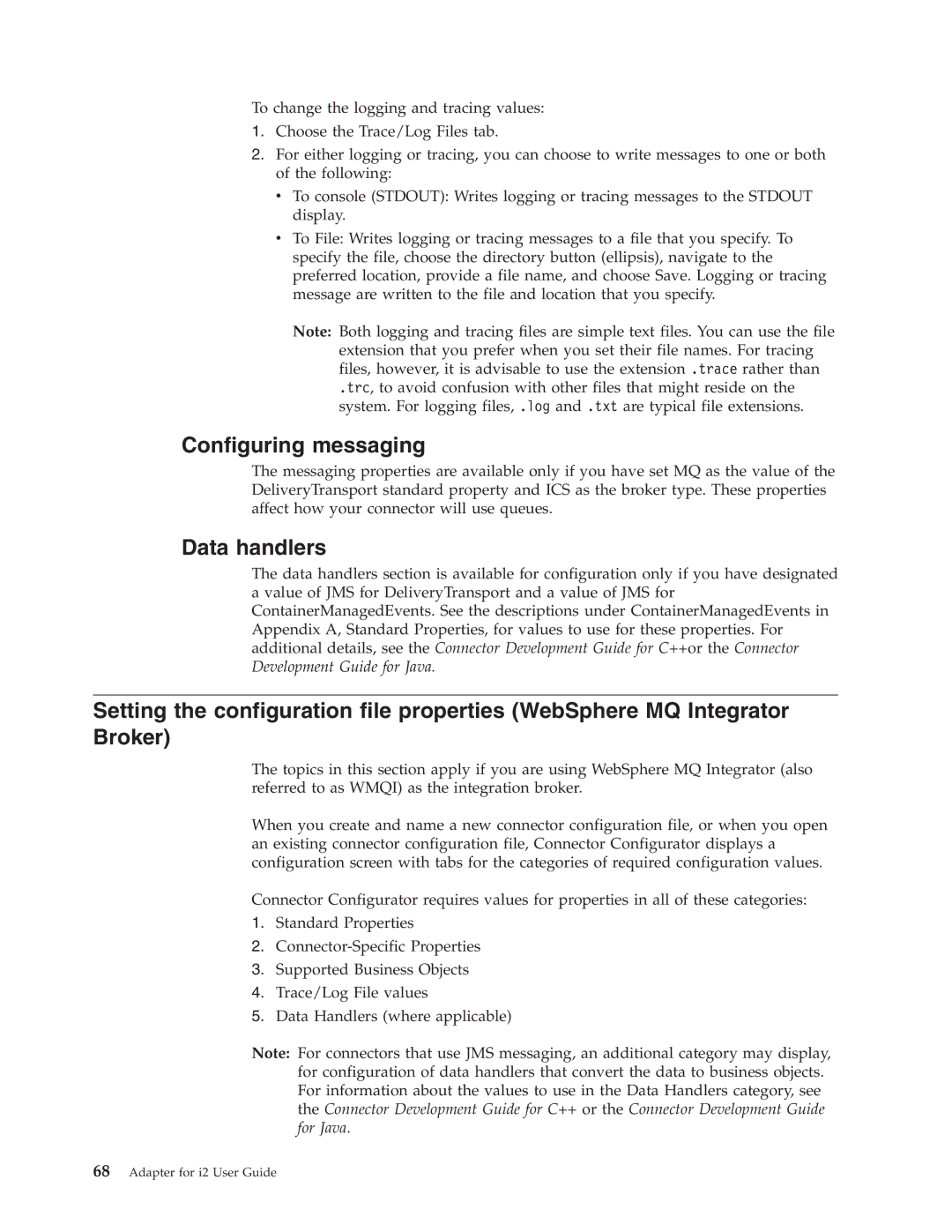 IBM WebSphere Business Integration Adapter manual Configuring messaging, Data handlers 