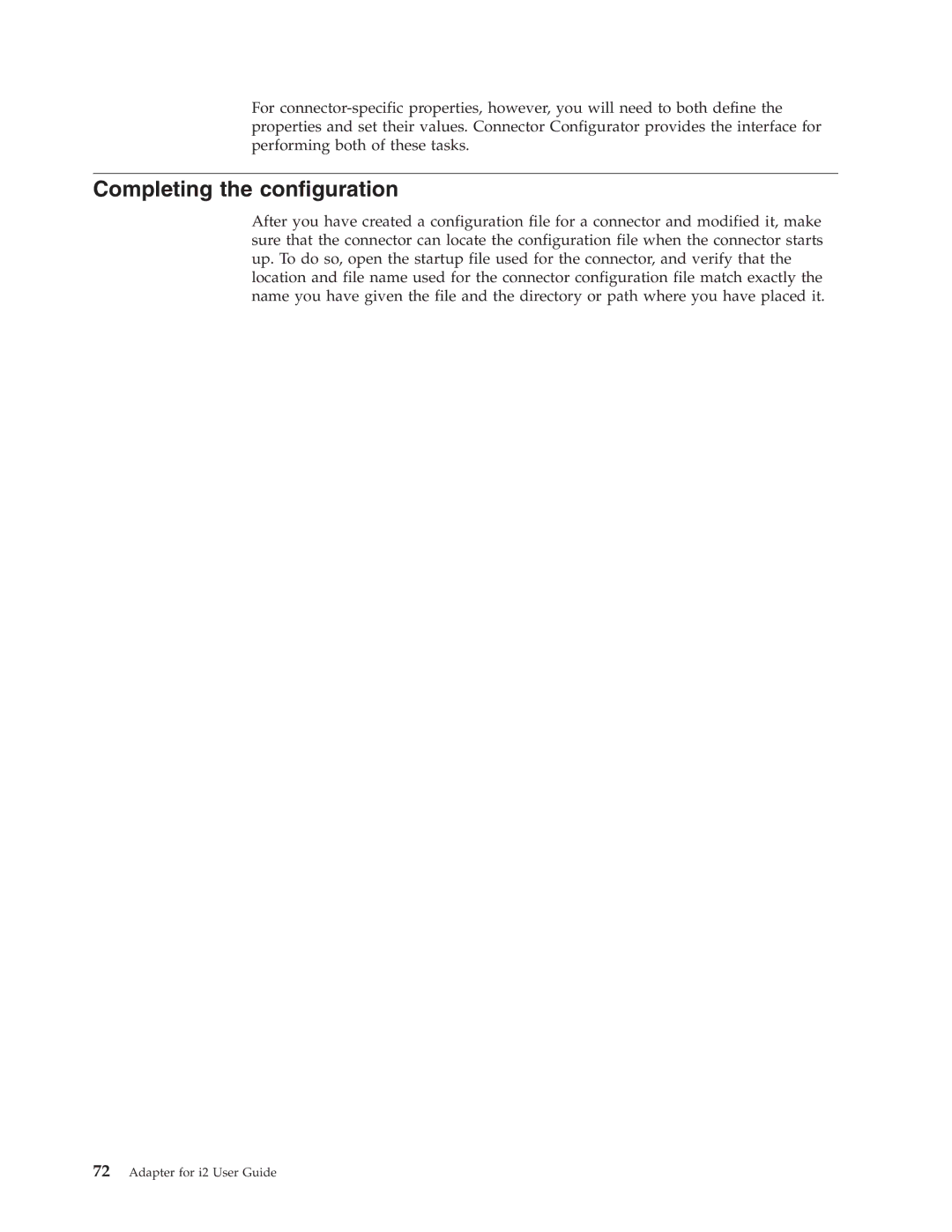 IBM WebSphere Business Integration Adapter manual Completing the configuration 