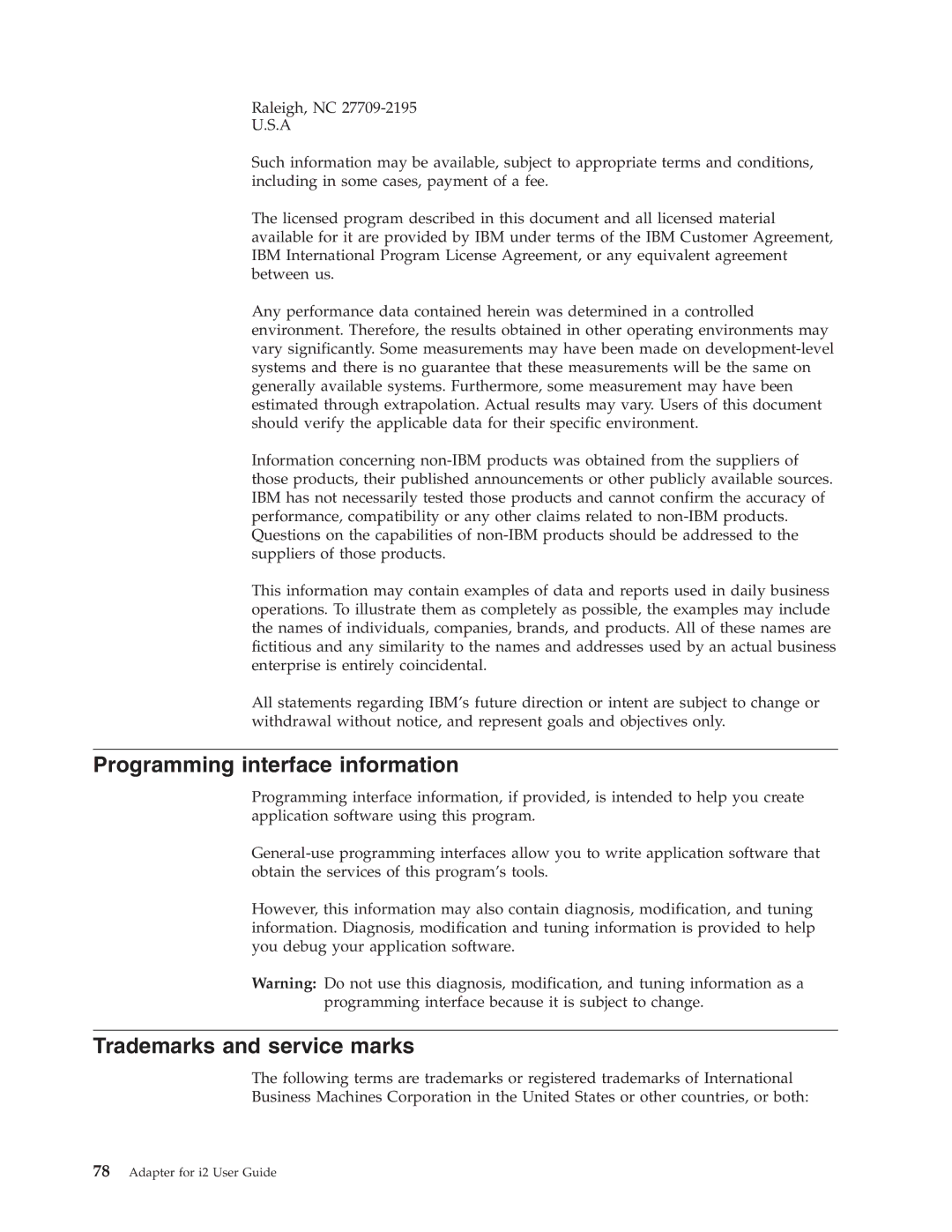 IBM WebSphere Business Integration Adapter manual Programming interface information, Trademarks and service marks 