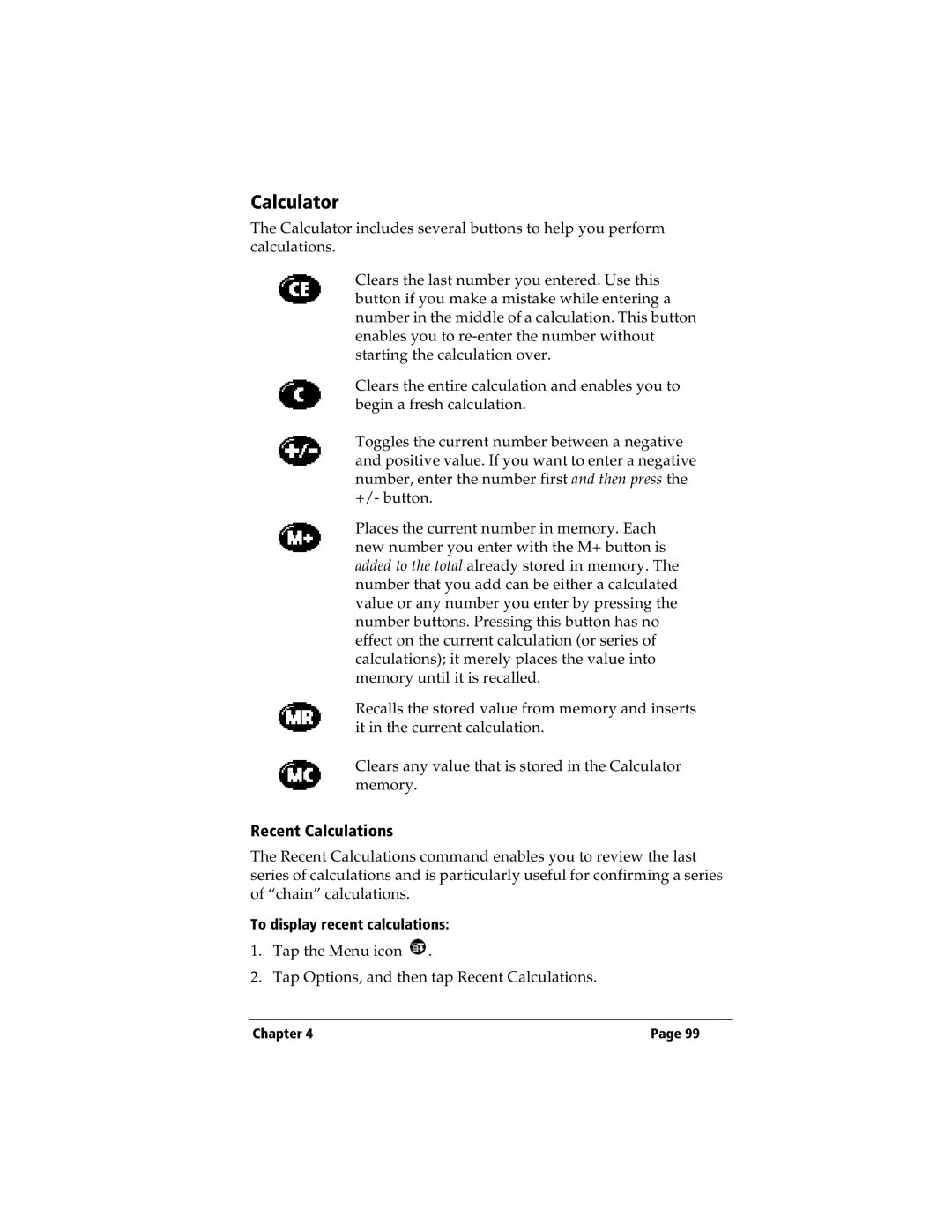 IBM WORKPADC3 manual Calculator, Recent Calculations 