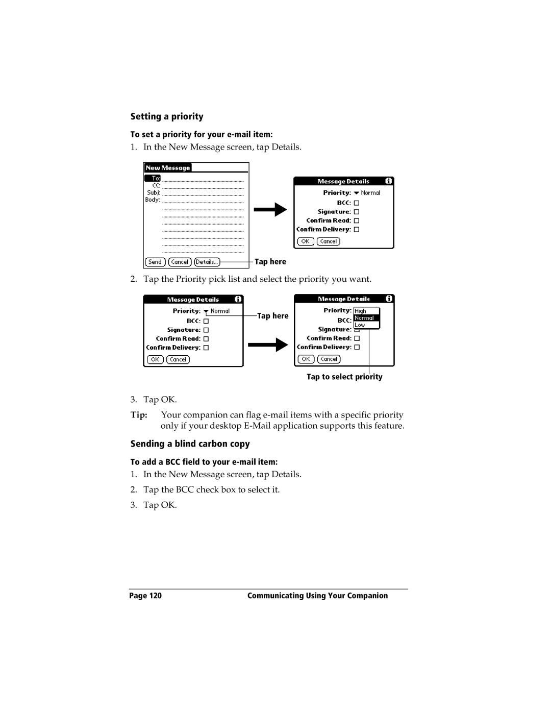 IBM WORKPADC3 manual Setting a priority, Sending a blind carbon copy 