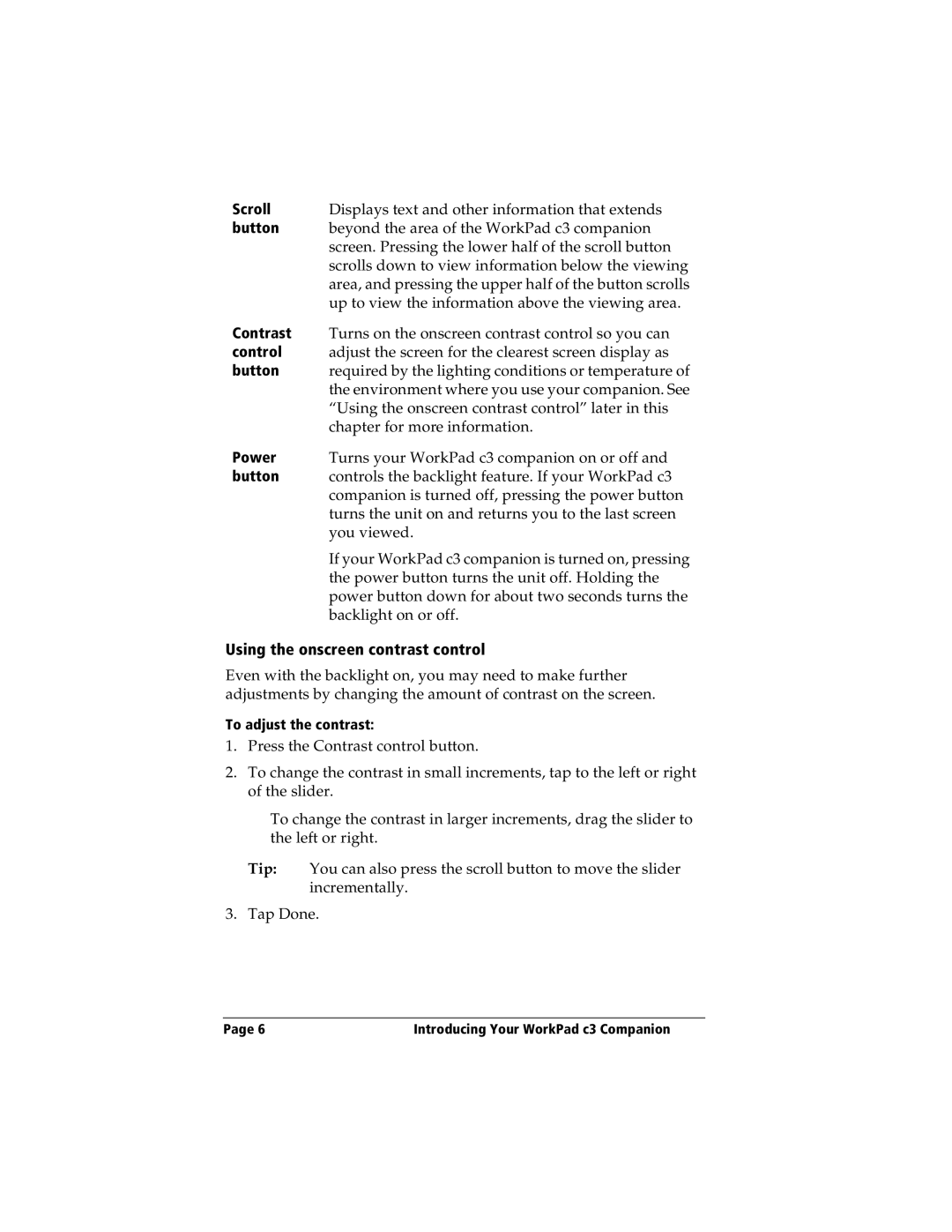 IBM WORKPADC3 manual Using the onscreen contrast control 