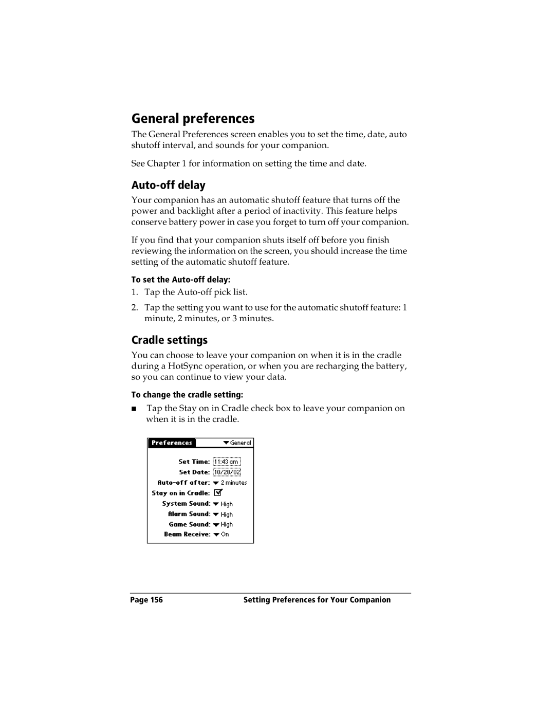 IBM WORKPADC3 manual General preferences, Auto-off delay, Cradle settings 